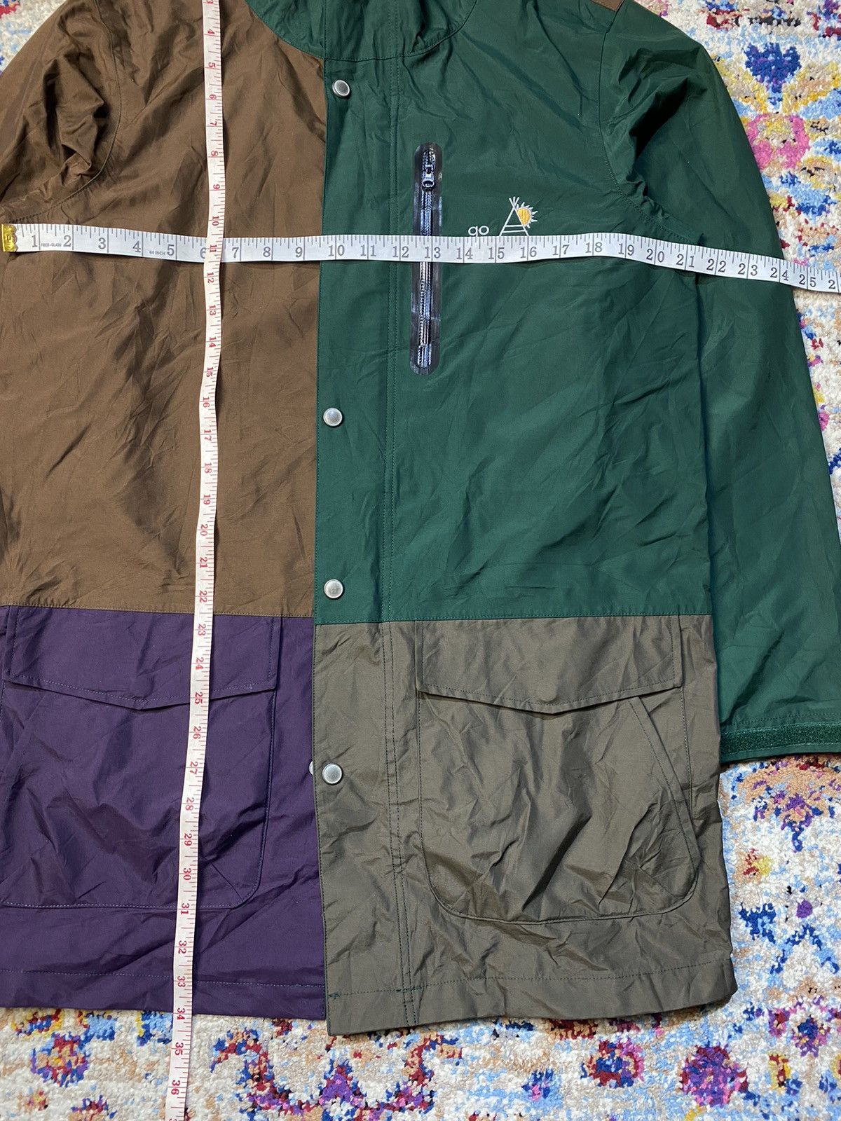 go slow caravan GO SLOW CARAVAN COLOR BLOCK LONG PARKA RAIN JACKET Size US M / EU 48-50 / 2 - 12 Thumbnail