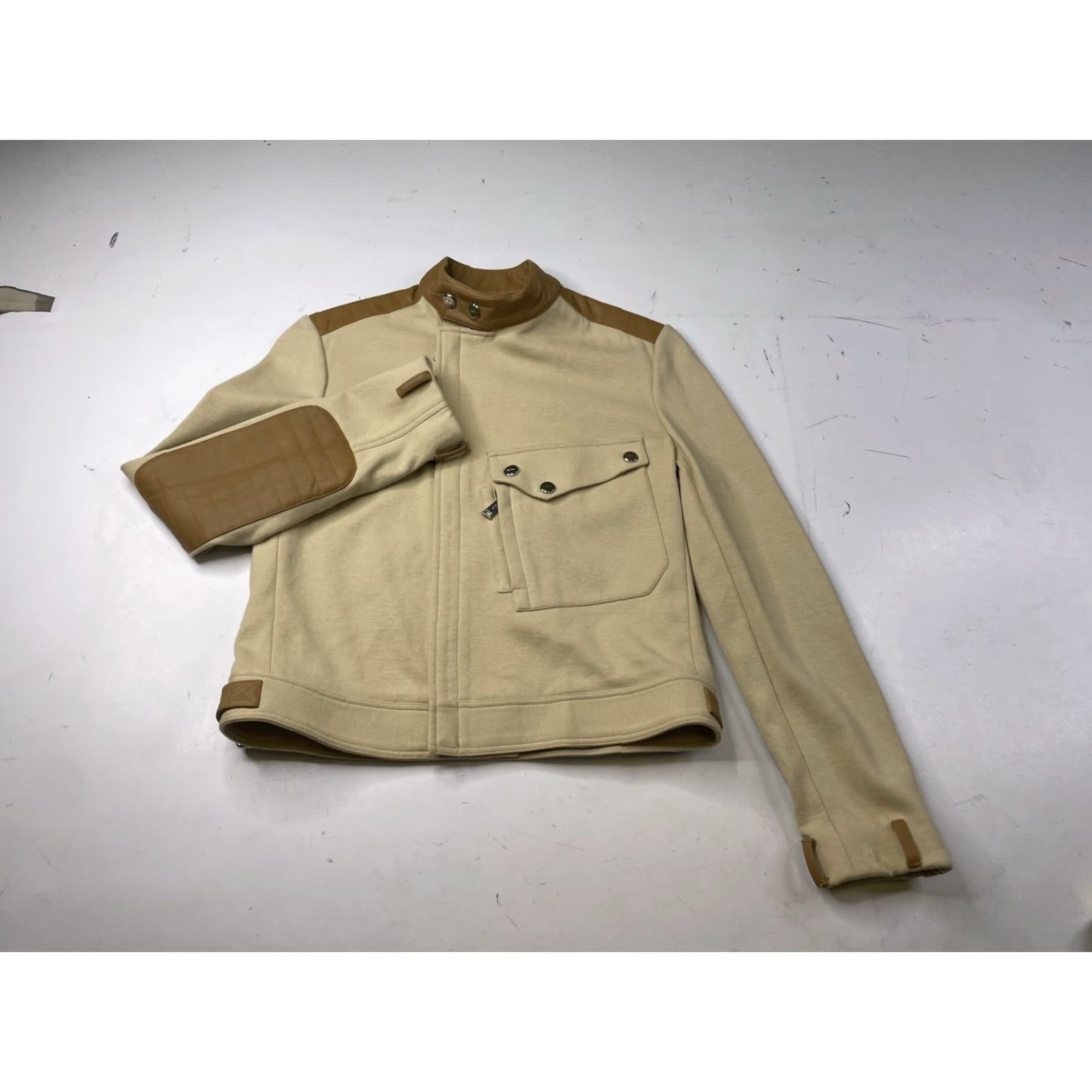 Ralph Lauren VINTAGE Ralph Lauren Black Label Jacket Women 6 Beige Leather Cafe Racer Motorcycle Coat Size M / US 6-8 / IT 42-44 - 5 Thumbnail