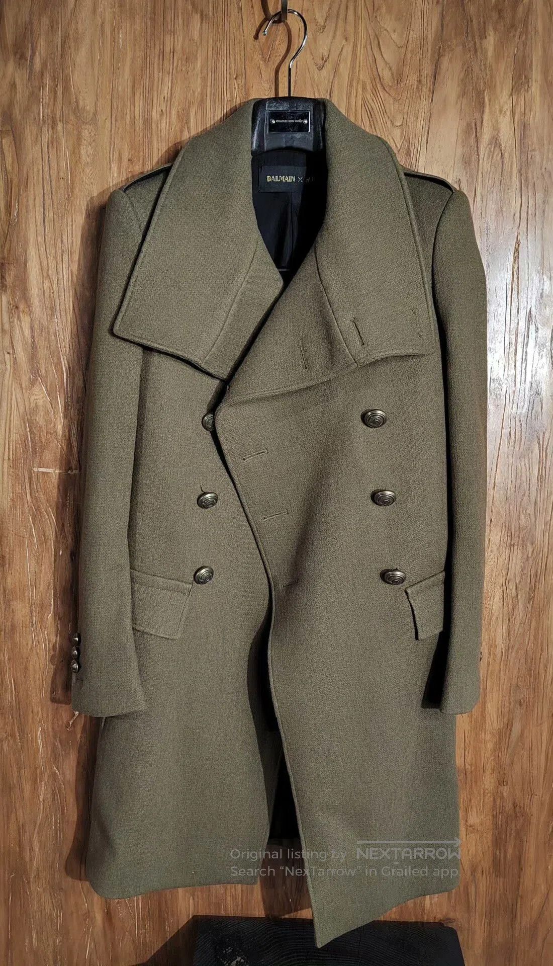 Balmain Balmain x H&M Olive Green Coat. Size US XS / EU 42 / 0 - 1 Thumbnail