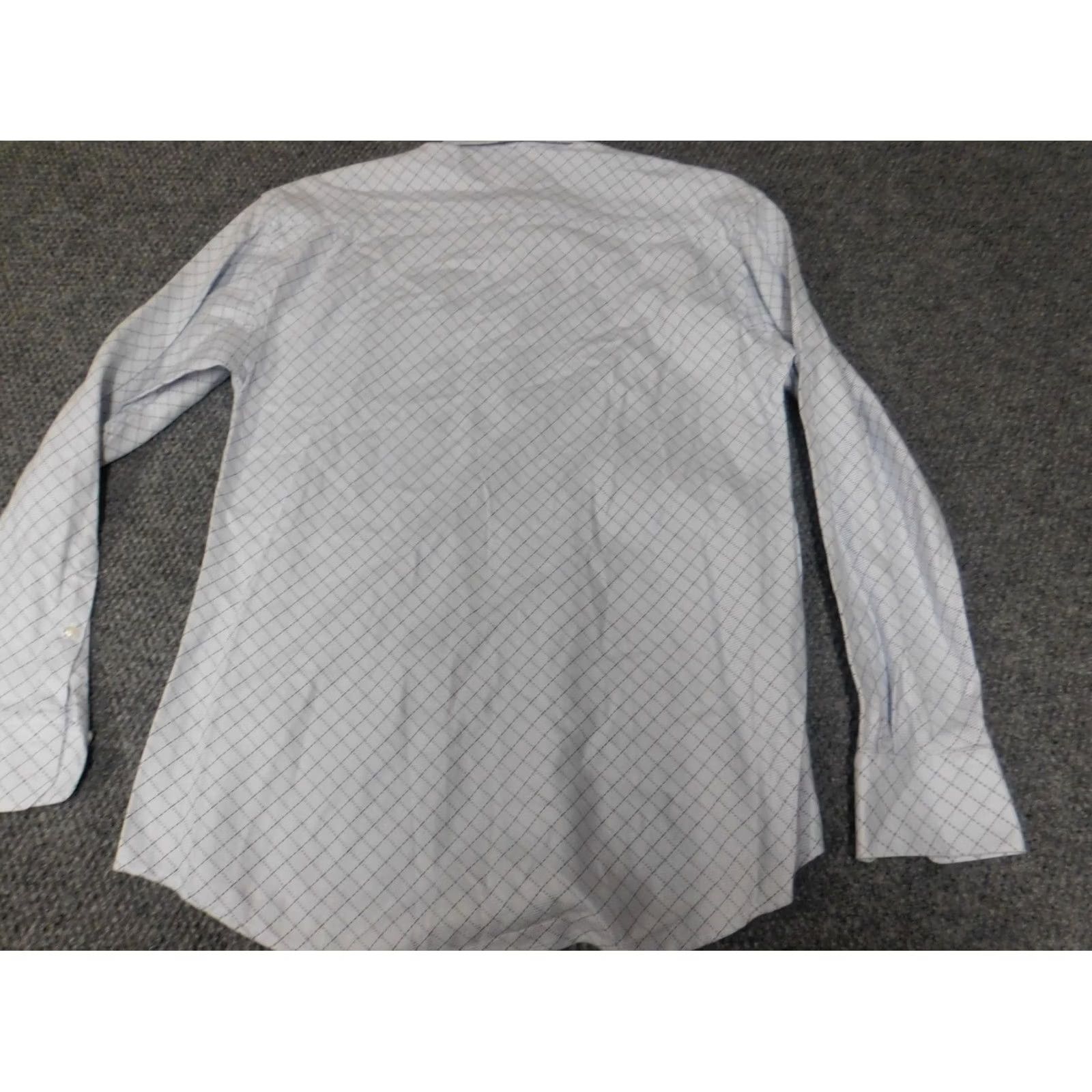Vintage Bachrach Mens Dress Shirt Button-Up Plaid Blue 15.5 Regular Medium Long Sleeve Collar Down Sportswear Shirt Adults Mens Size 42R - 6 Thumbnail