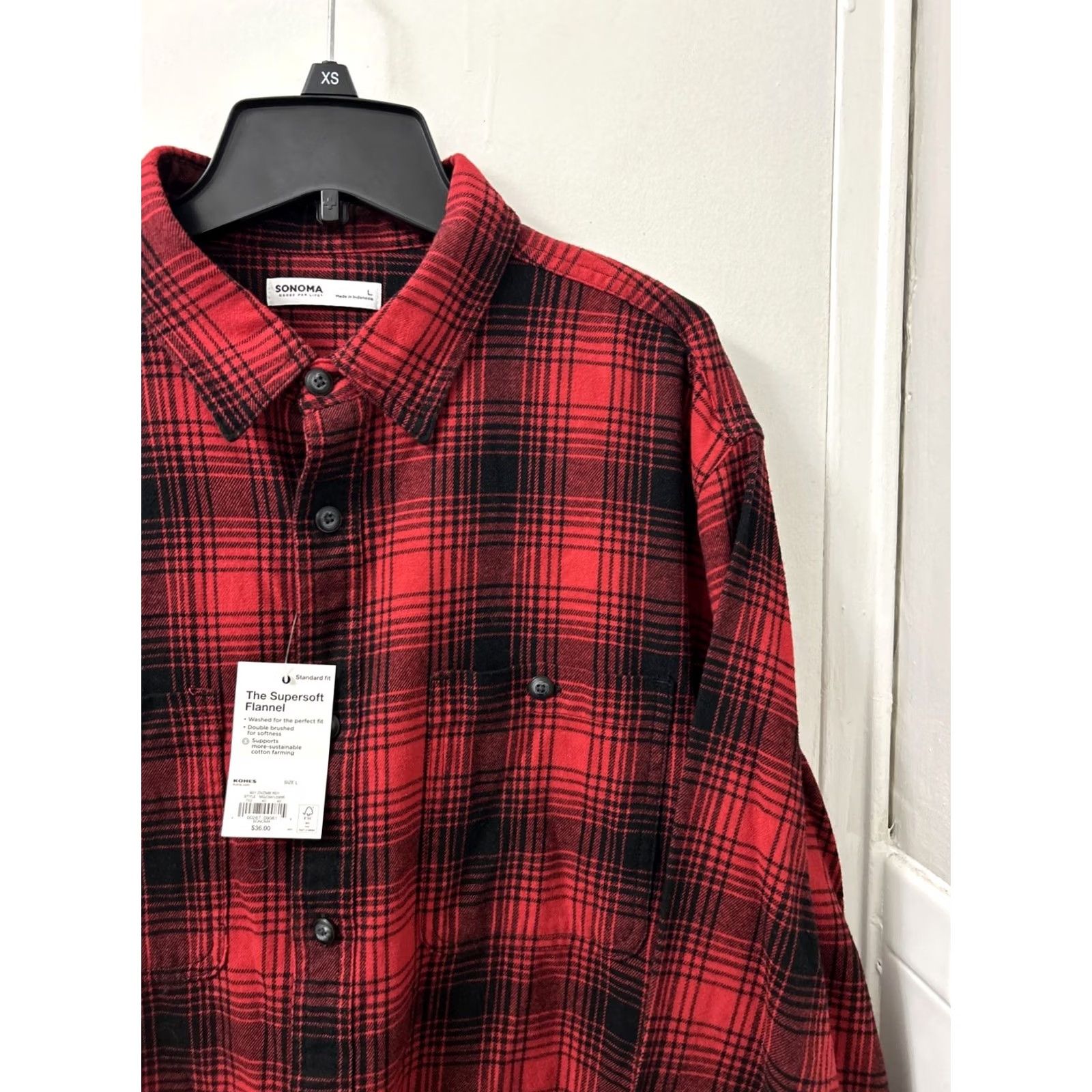 Vintage VINTAGE Sonoma Shirt Mens Large Red Plaid Super Soft Flannel Button Down Long Sleeve Size US L / EU 52-54 / 3 - 4 Thumbnail