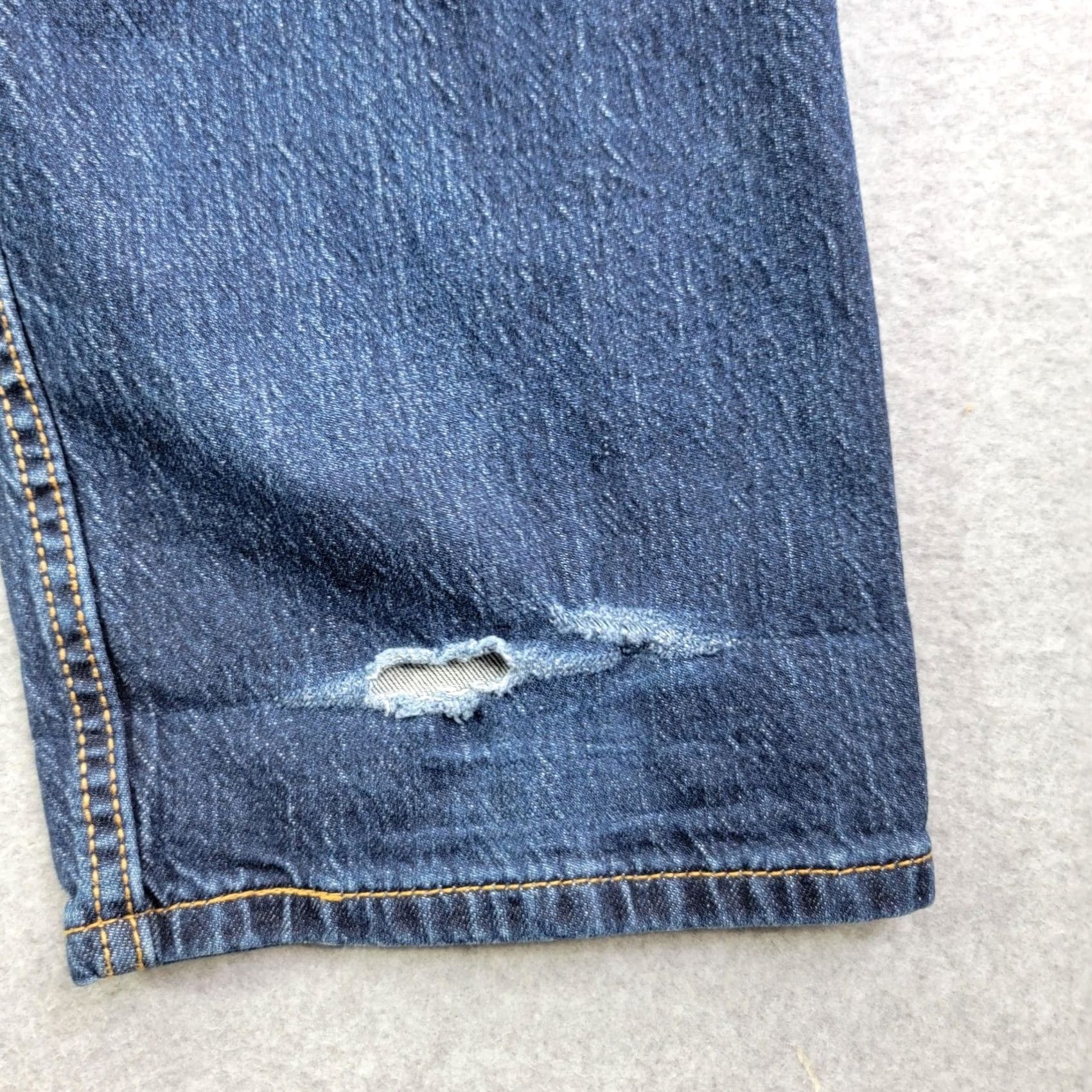 Levi's Levi's 505 Jeans Mens 36x32 Blue Regular Fit Straight Denim Distressed Stretch Cotton Blend Logo Back Pockets ZIP Fly 5-Pocket Regular 36x32 Mens Size US 36 / EU 52 - 6 Thumbnail