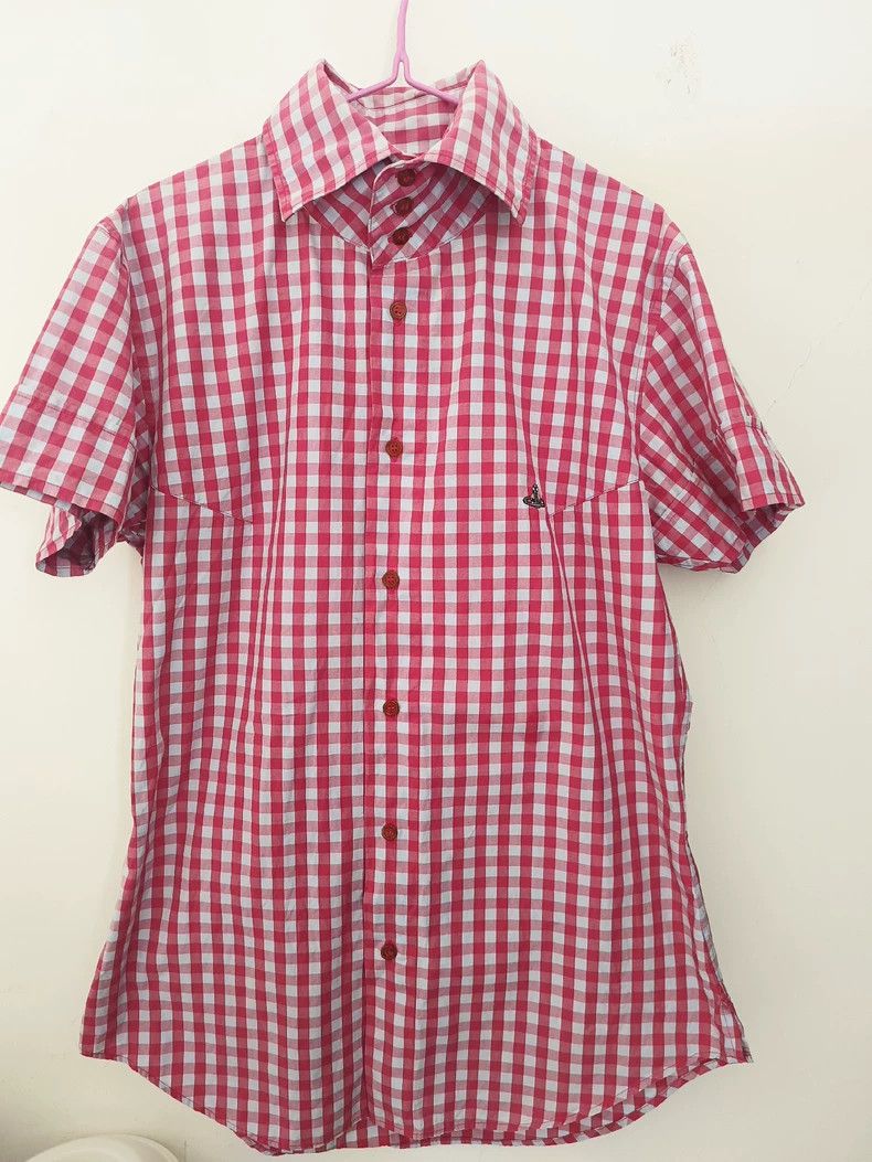 Vivienne Westwood Vivienne Westwood Red checkered short-sleeved shirt Size L / US 10 / IT 46 - 1 Thumbnail