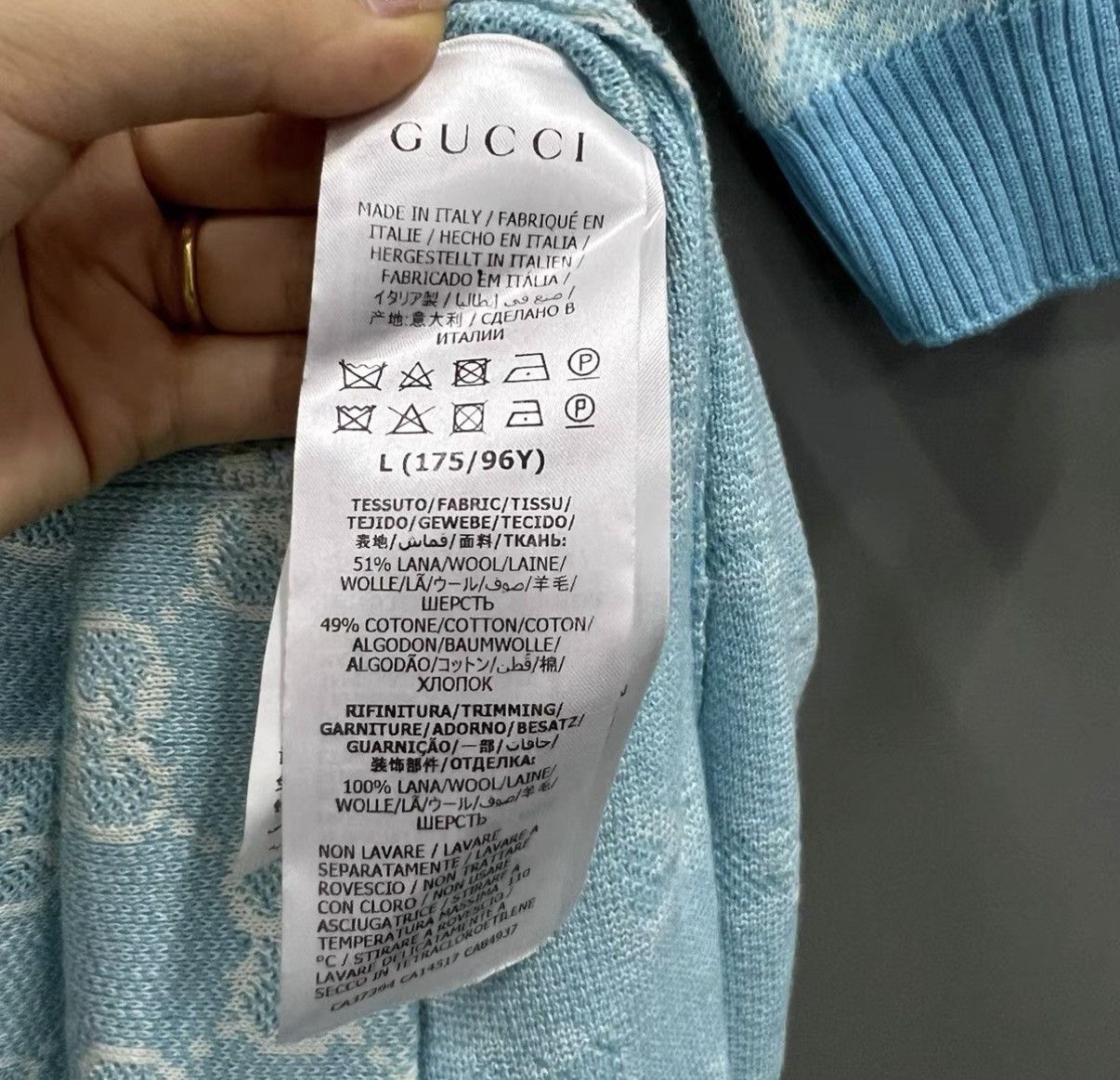 Gucci Gucci Light Blue GG Monogram Short-Sleeve Dress J41 Size L / US 10 / IT 46 - 3 Thumbnail