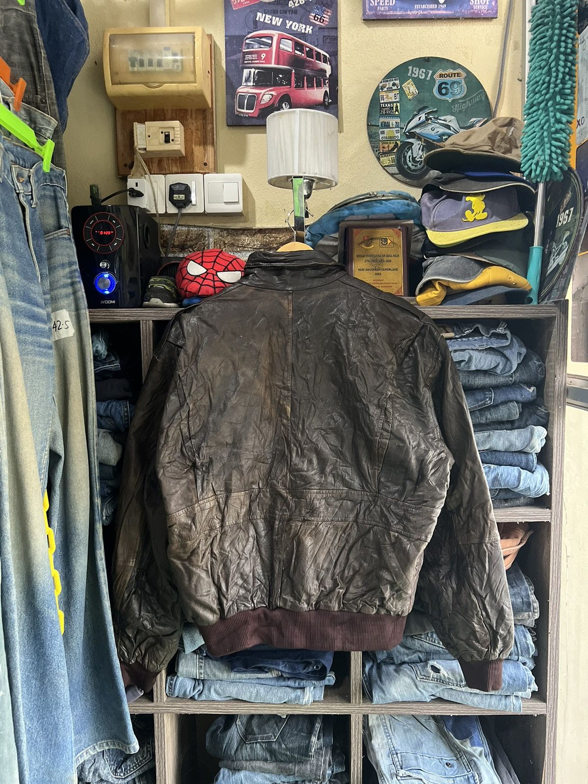 Genuine Leather 🔥Vintage Unknown Brand Real Leather Jacket Size US XL / EU 56 / 4 - 3 Thumbnail
