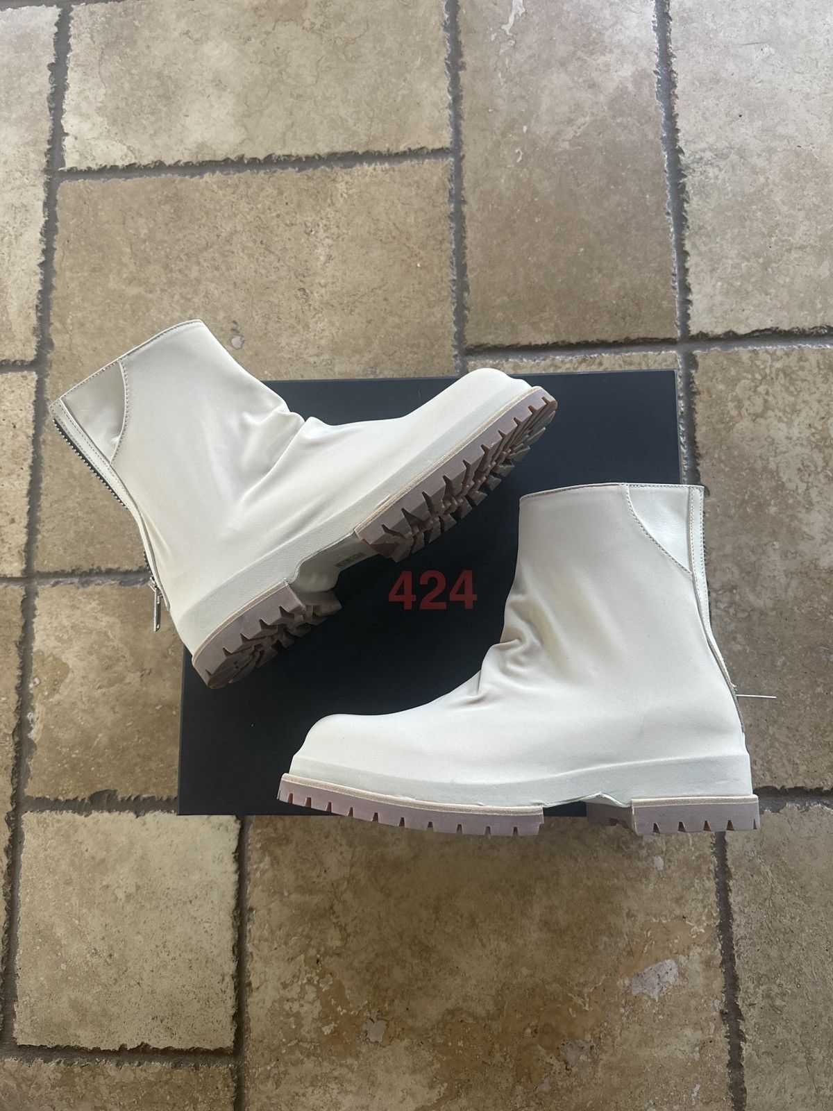 424 424 Beige/Tan Marathon Boots Size US 8 / EU 41 - 1 Thumbnail