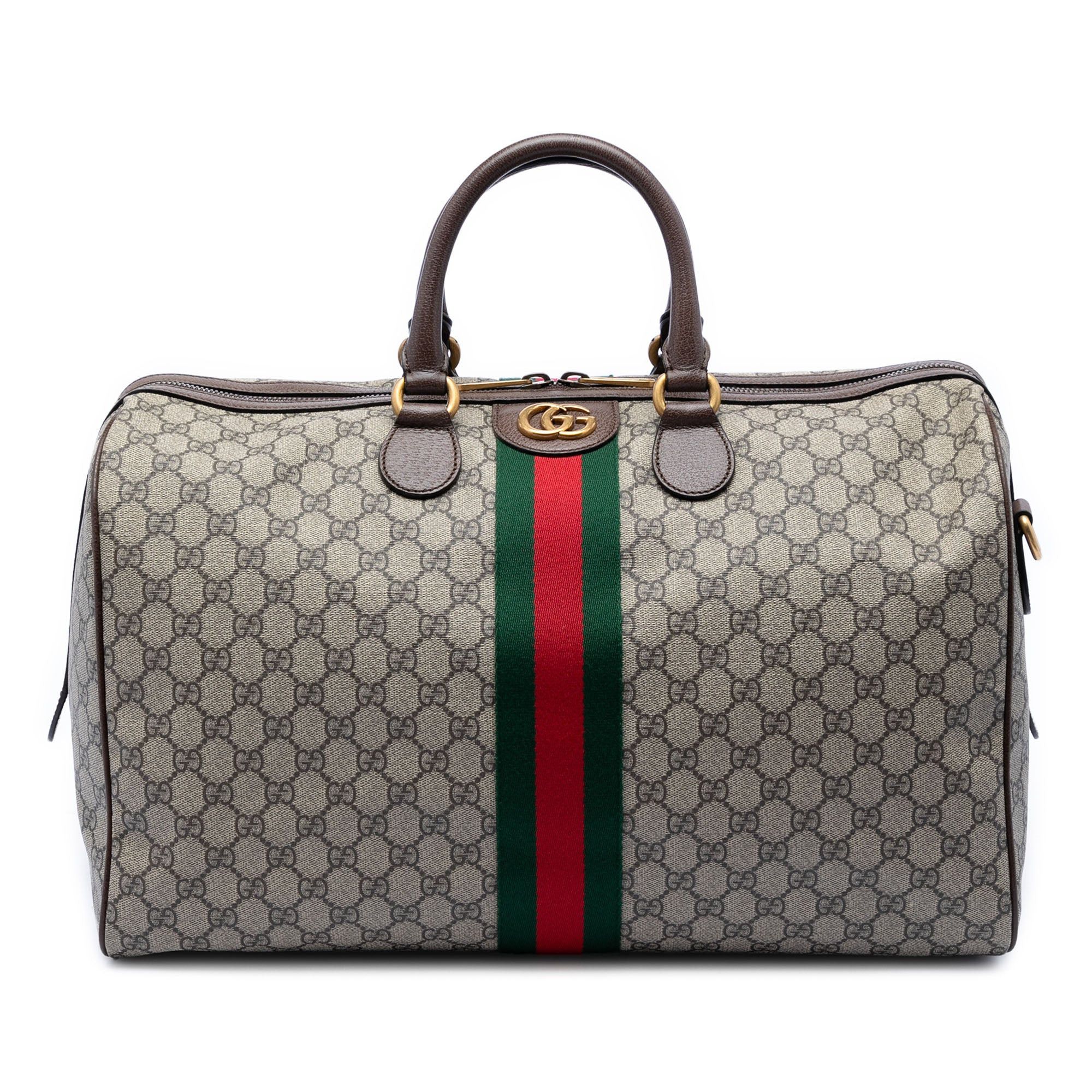 Gucci Medium GG Supreme Web Ophidia Carry On Duffle Bag Size ONE SIZE - 1 Thumbnail