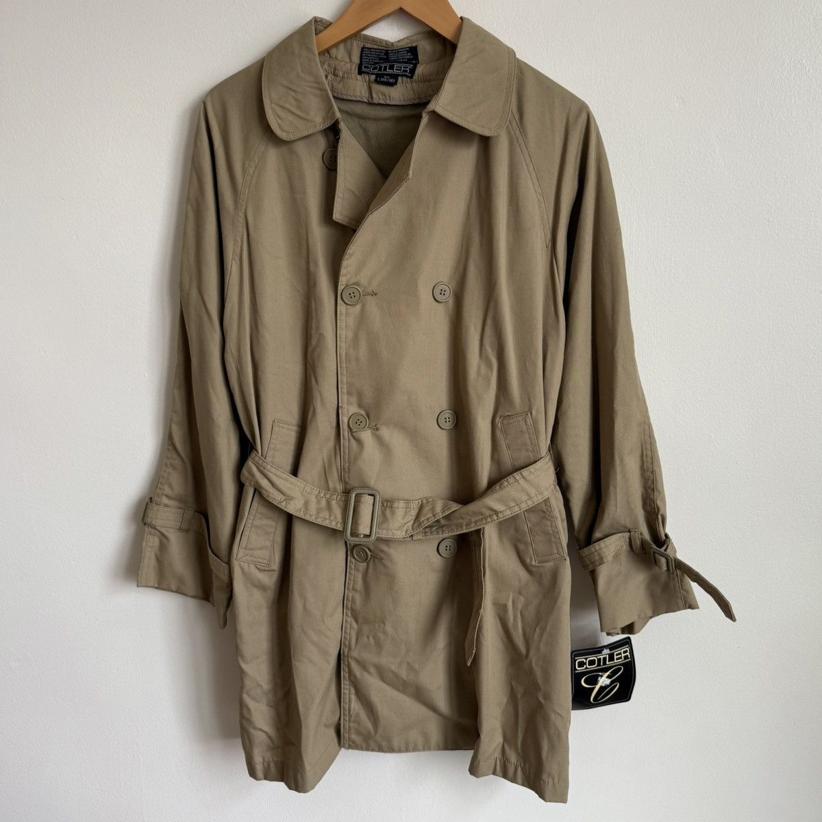 Vintage Cotler Trench Coat Women’s L Belted Double Breasted New Tags Size L / US 10 / IT 46 - 1 Thumbnail