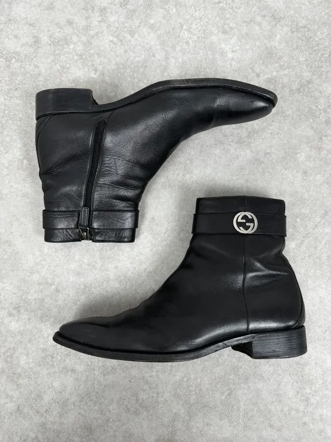 Gucci 2000s Gucci Black Leather Minimalist Boots Size US 9 / EU 42 - 2 Thumbnail