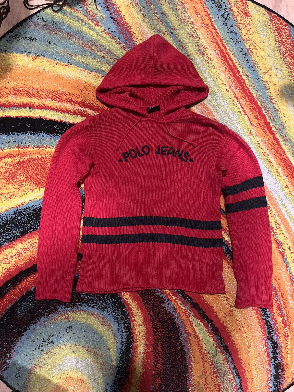 Polo Ralph Lauren Vintage Y2K Polo Ralph Lauren Knit Hoodie Small Old School Size US M / EU 48-50 / 2 - 1 Thumbnail