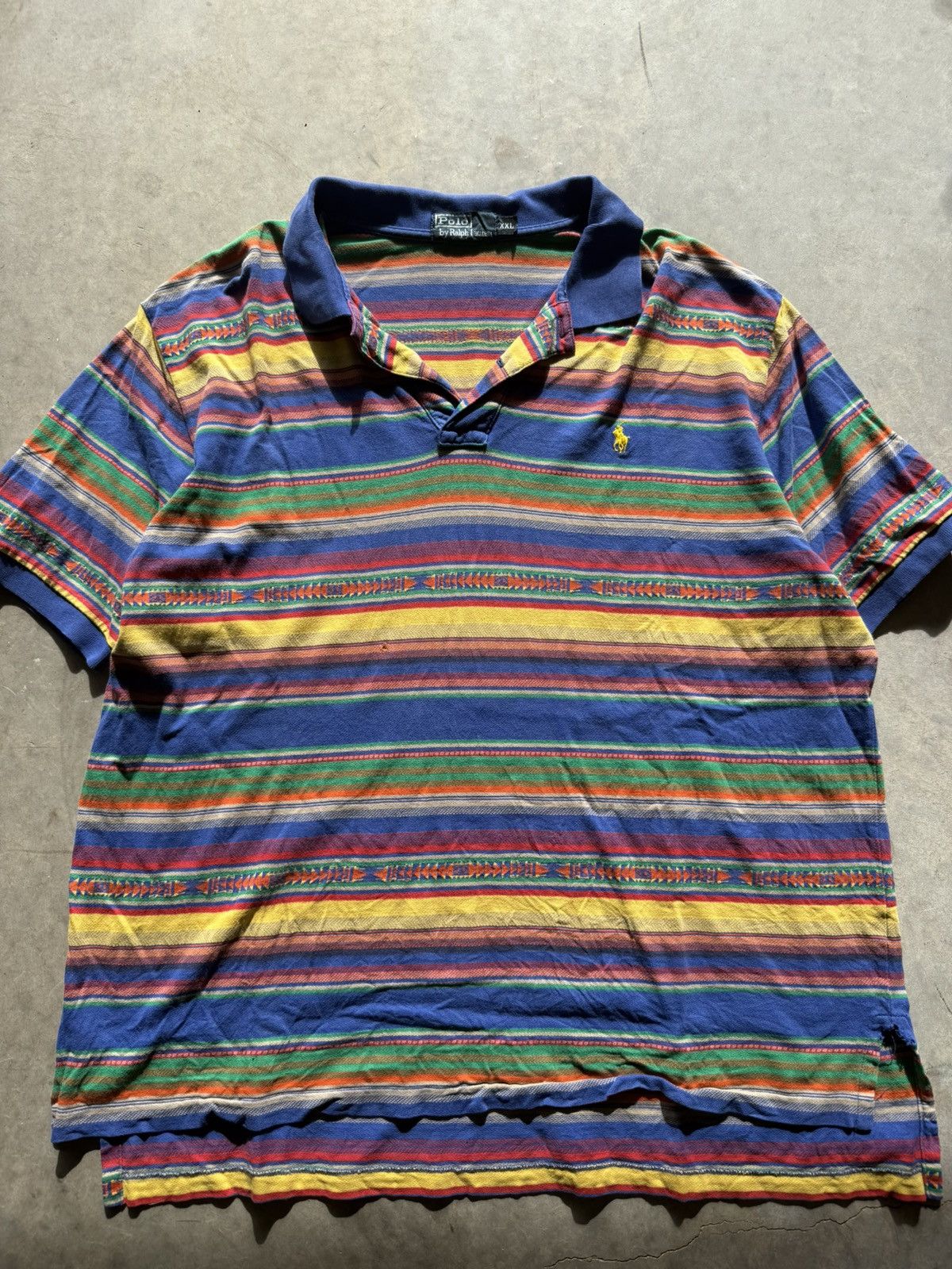 Polo Ralph Lauren Vintage Polo Ralph Lauren Tribal Aztec Polo Size US XXL / EU 58 / 5 - 2 Thumbnail