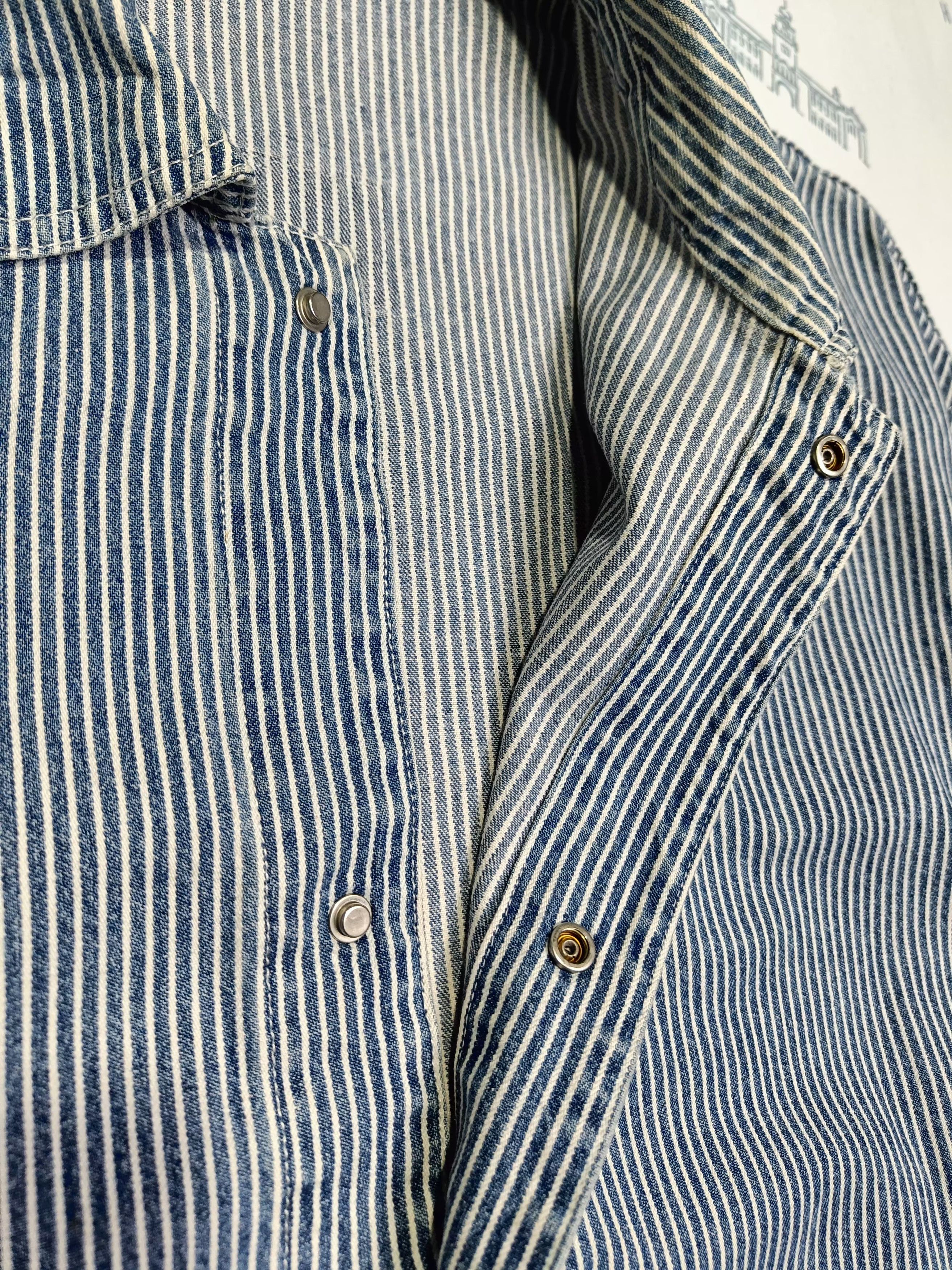 Japanese Brand Jean Helleunt & Create HICKORY STRIPE CHORE Size US XL / EU 56 / 4 - 15 Thumbnail
