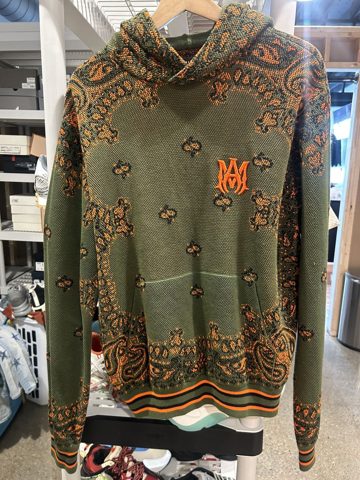 Amiri Olive green and orange amiri bandanna hoodie Size US M / EU 48-50 / 2 - 1 Thumbnail