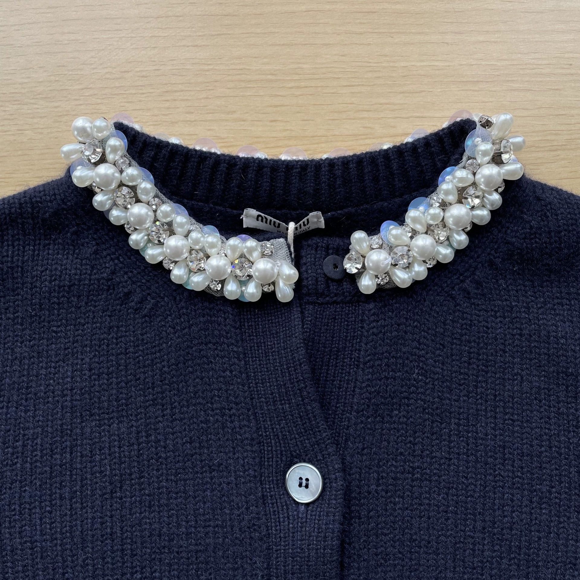 Miu Miu MIU MIU Women's Navy Blue Knit Sweater Size 40 Size S / US 4 / IT 40 - 3 Thumbnail
