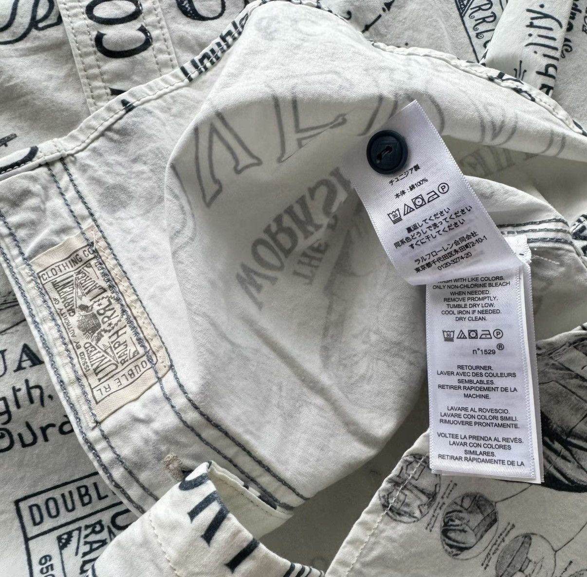 RRL Ralph Lauren RRL Ralph Lauren Double RL Vintage Print Work Shirt K22 Size US S / EU 44-46 / 1 - 6 Thumbnail