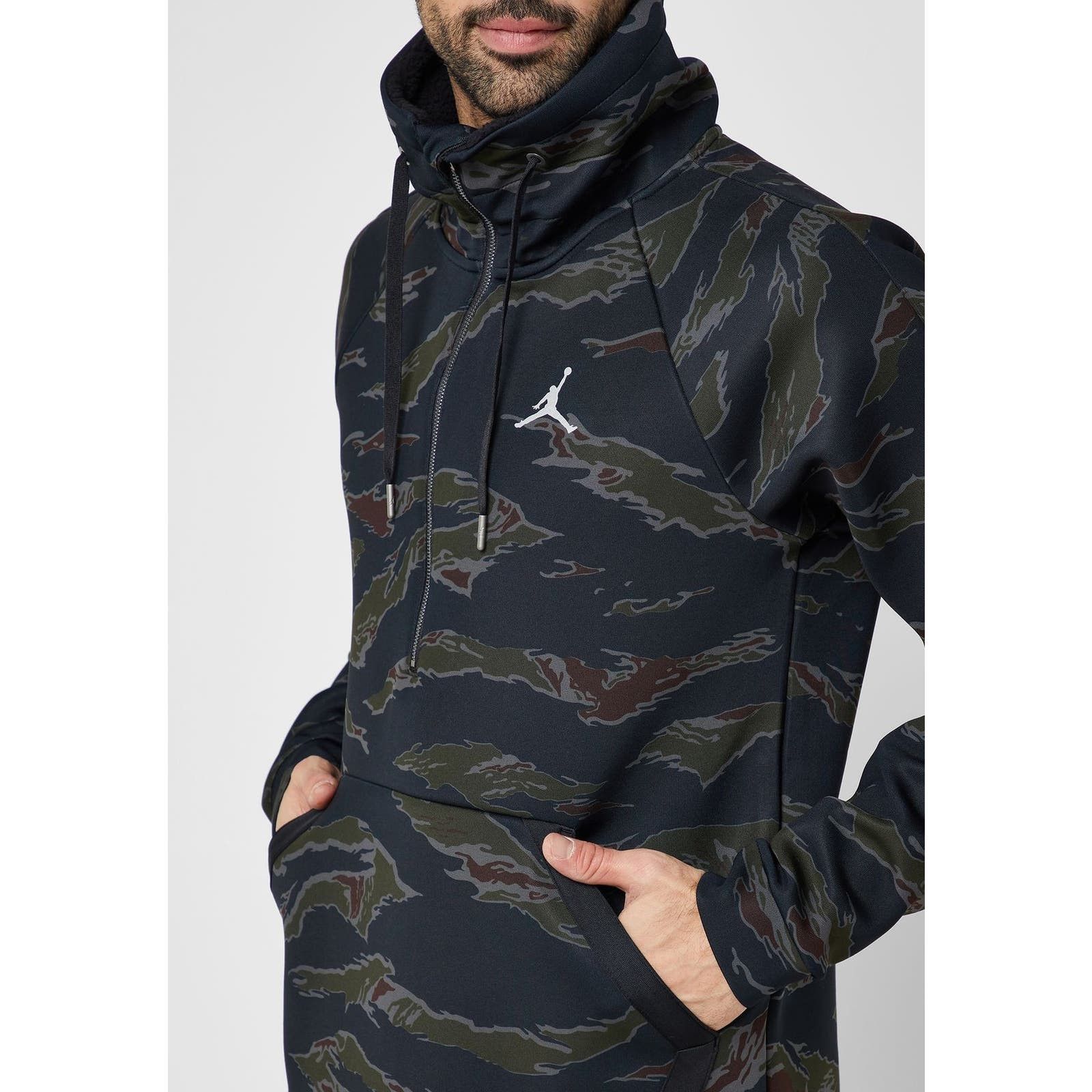 image of NWT Nike Air Jordan Flight Camo Half Zip Pullover Ah6163-010 in Black, Men's (Size 2XL)