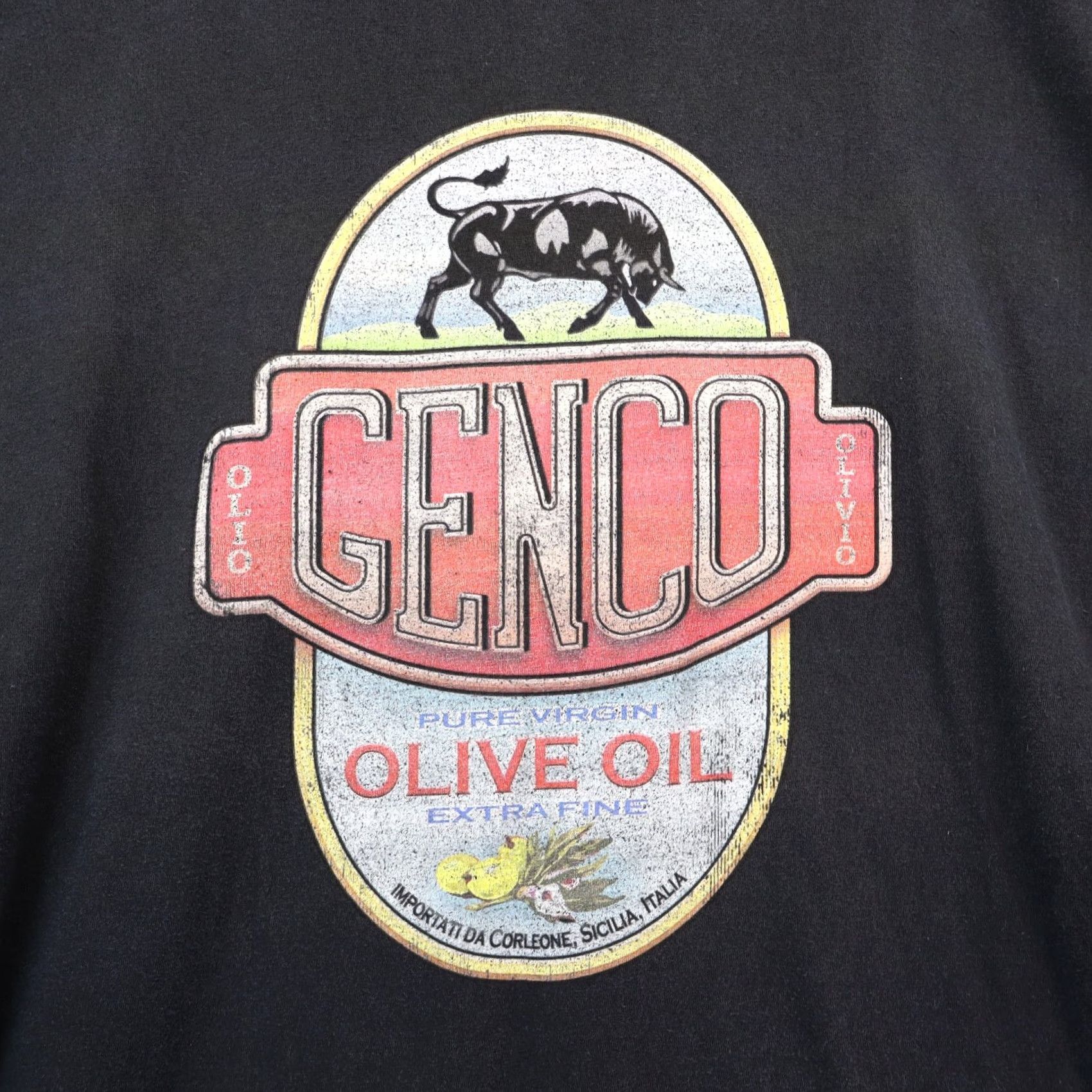 Olive Genco Olive Oil Men's Black 2XL Distressed Graphic T-Shirt Size US XXL / EU 58 / 5 - 2 Thumbnail