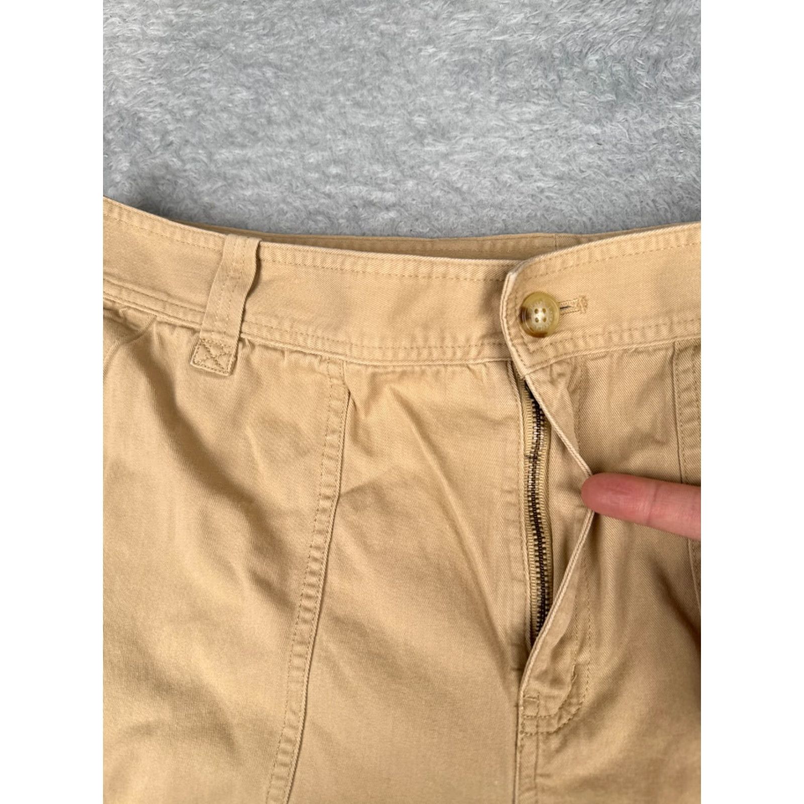 Ralph Lauren VINTAGE Lauren Ralph Lauren Shorts Women 14P Petites Beige Cargo Twill Cotton Blend 34x10 High Rise 5-Pocket Womens Size 36" / US 14 / IT 50 - 6 Thumbnail