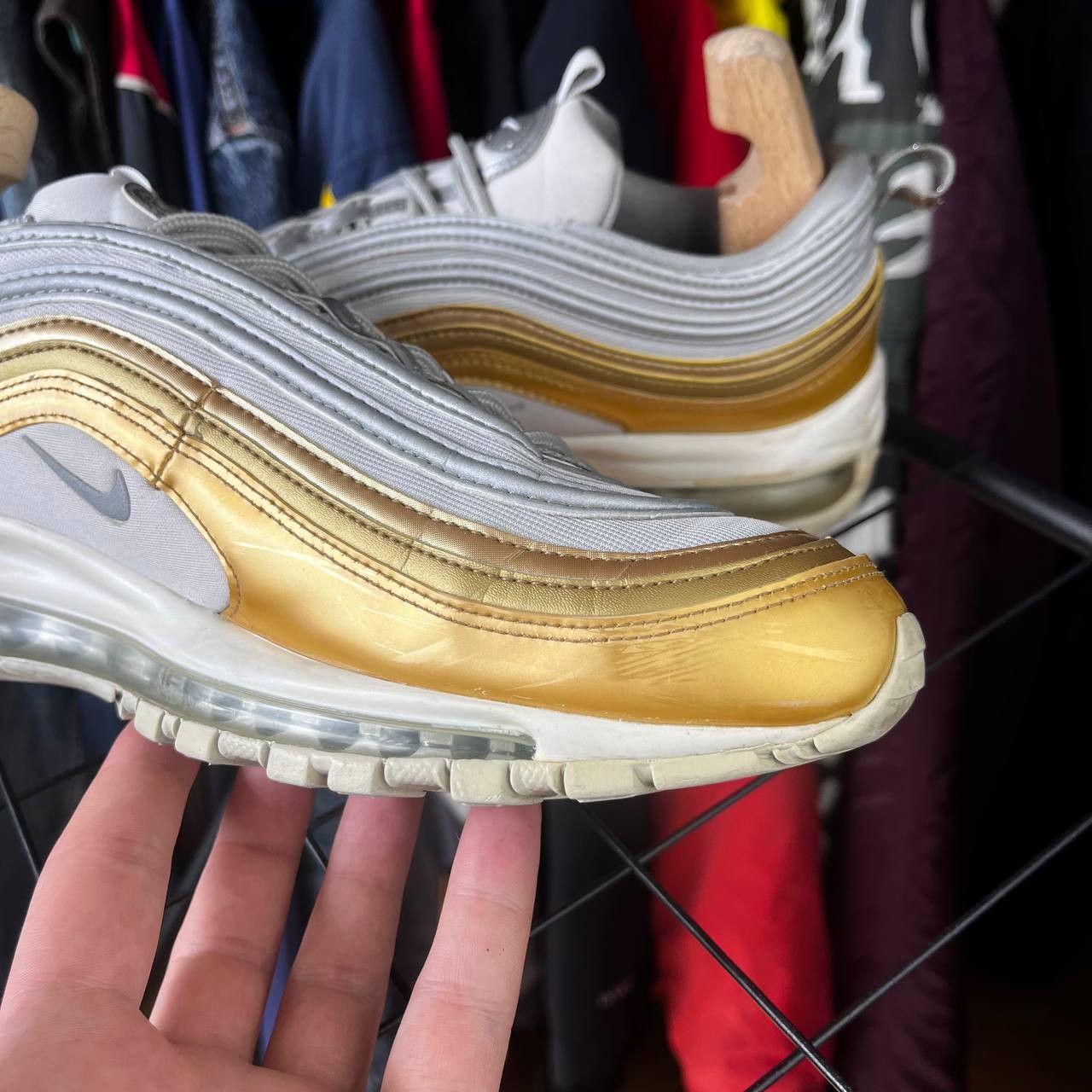 Nike Nike Air Max 97 SE Vast Grey/Silver/Metallic Gold Sneakers Size US 12 / EU 45 - 13 Thumbnail