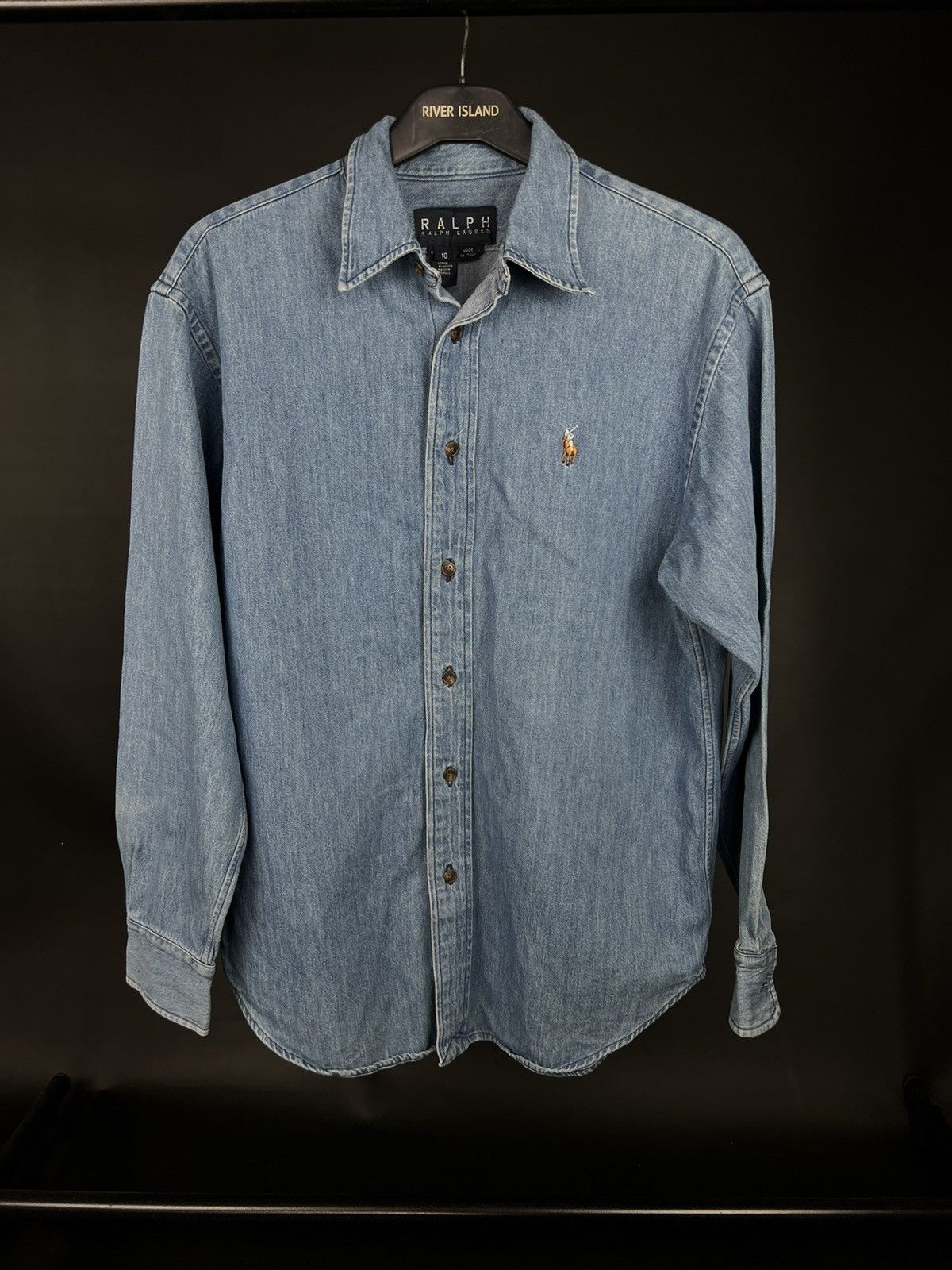 VTG Ralph Lauren long sleeve blue button down denim shirt