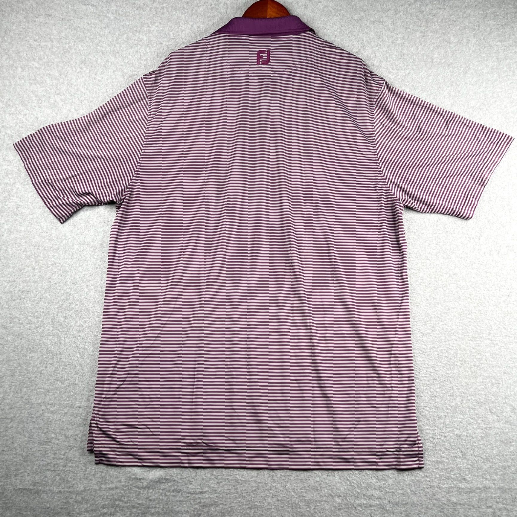 Footjoy FootJoy Performance Polo Shirt Large Purple Gray Striped Casual Stretch Golf Men Size US L / EU 52-54 / 3 - 6 Thumbnail