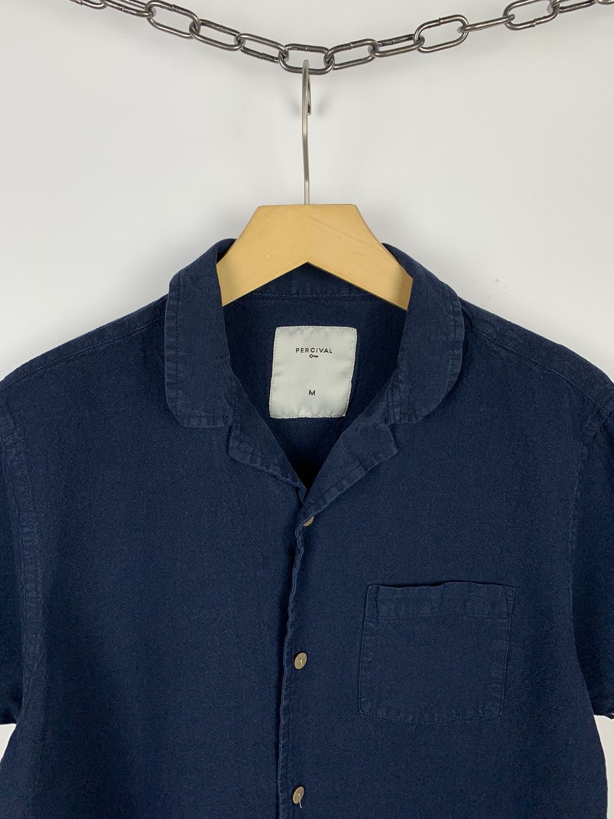 Percival Percival Linen Hawaiian Shirt Men’s Size M Blue Short Sleeve Size US M / EU 48-50 / 2 - 2 Thumbnail