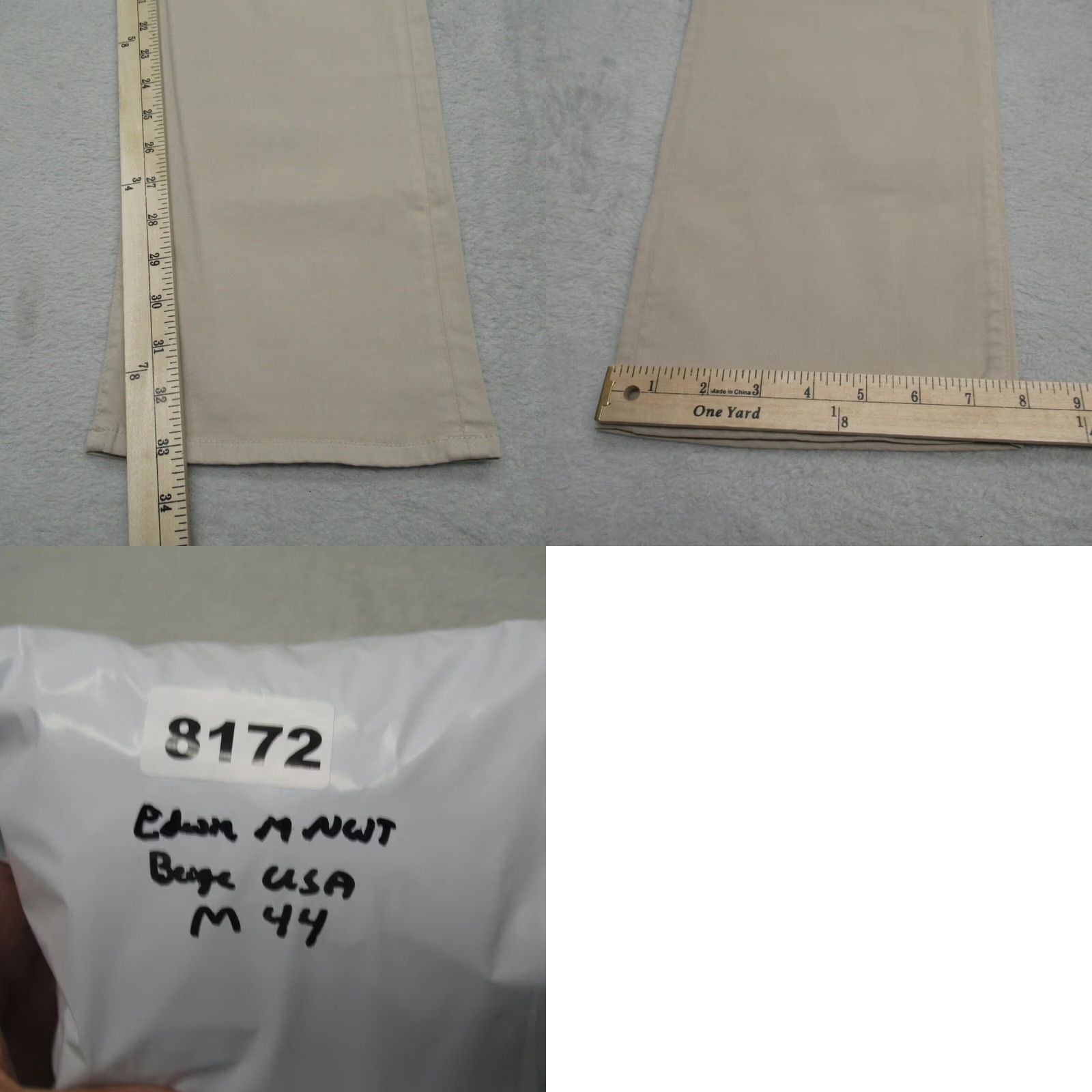 Edwin VINTAGE Edwin Jace Chino Pants Men 36 Beige 36x33 Regular Stretch Thermal Moisture Wicking Casual Workwear Size US 36 / EU 52 - 9 Thumbnail