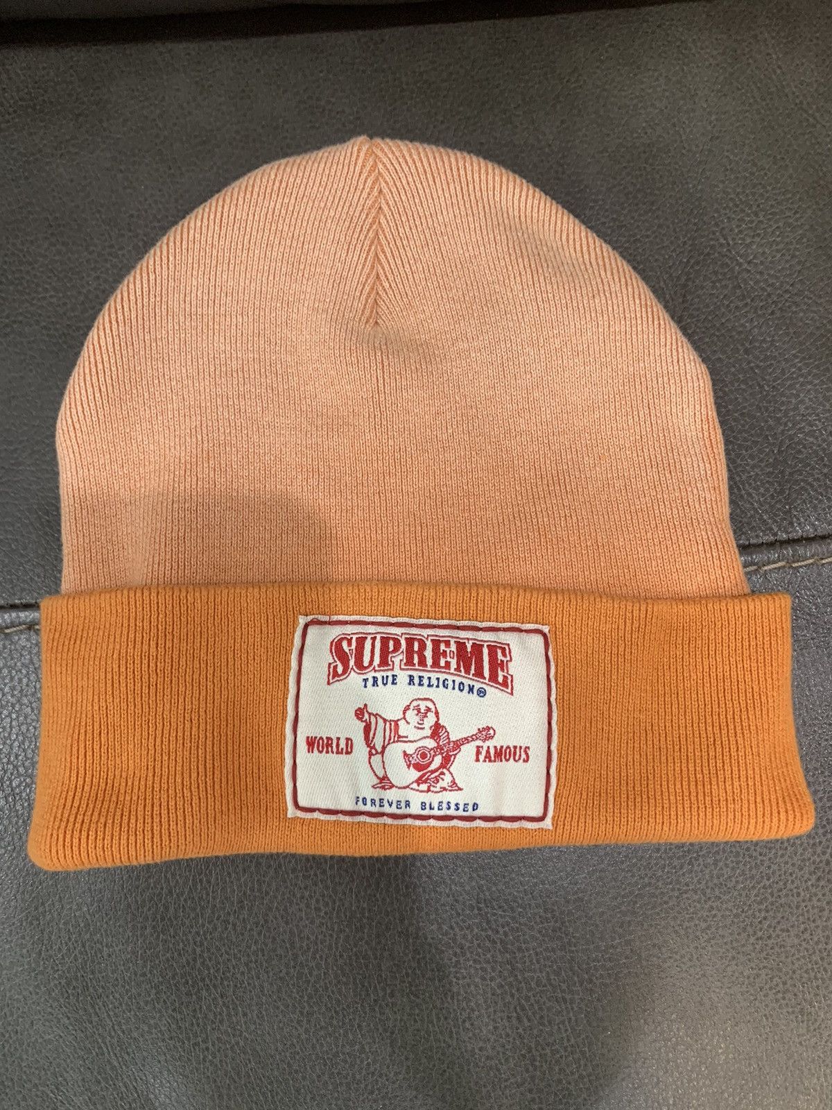 image of Supreme True Religion Beanie in Orange, Men's