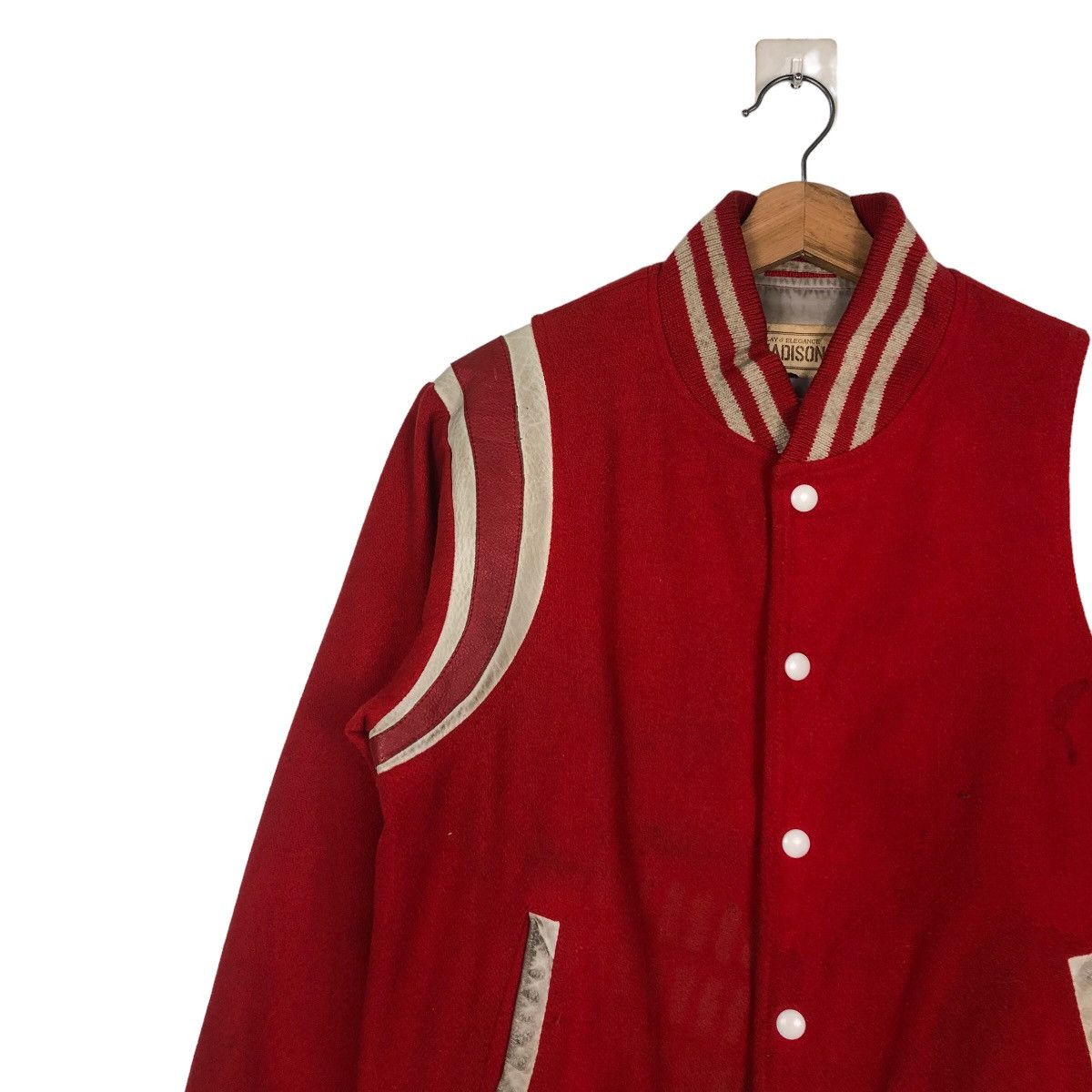 Japanese Brand 🔥Vintage Bomber Varsity Jacket Madison Hawaii Patches Big Size US L / EU 52-54 / 3 - 7 Thumbnail