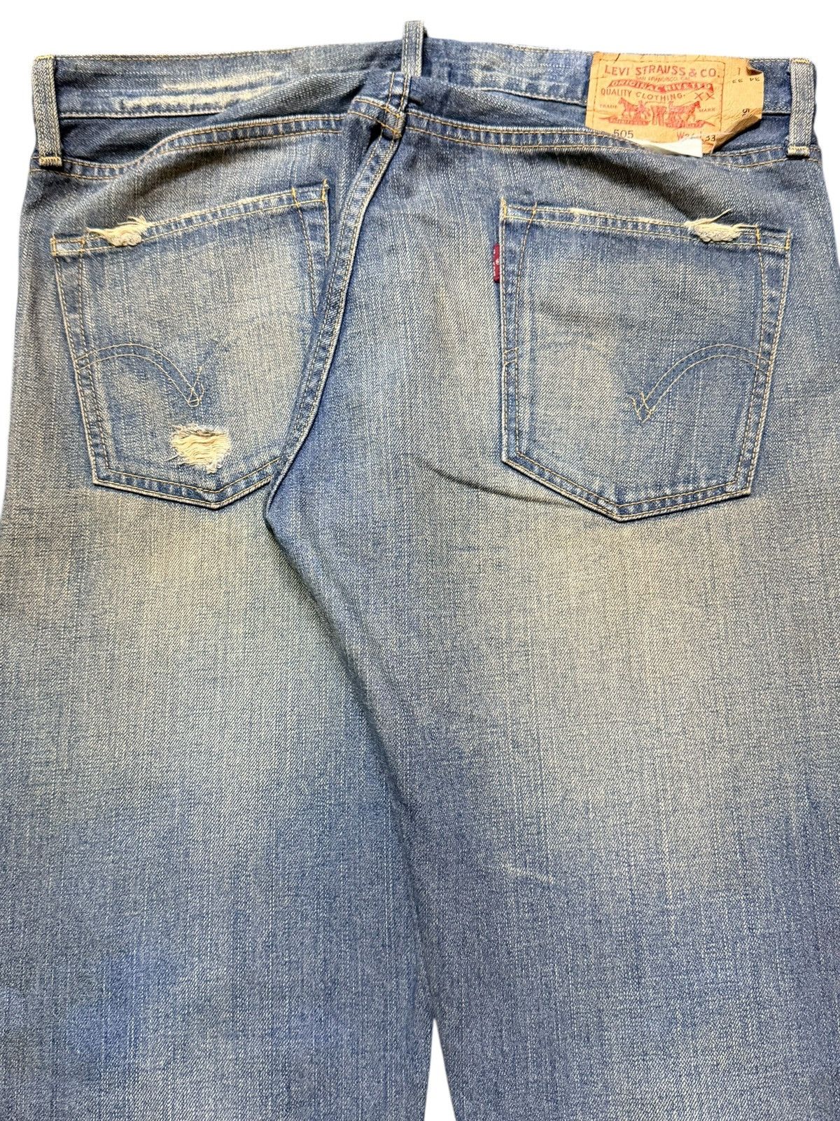 Levi's Vintage Y2K Levis 505 Mud Wash Faded Clawmark Distressed Size US 34 / EU 50 - 6 Thumbnail
