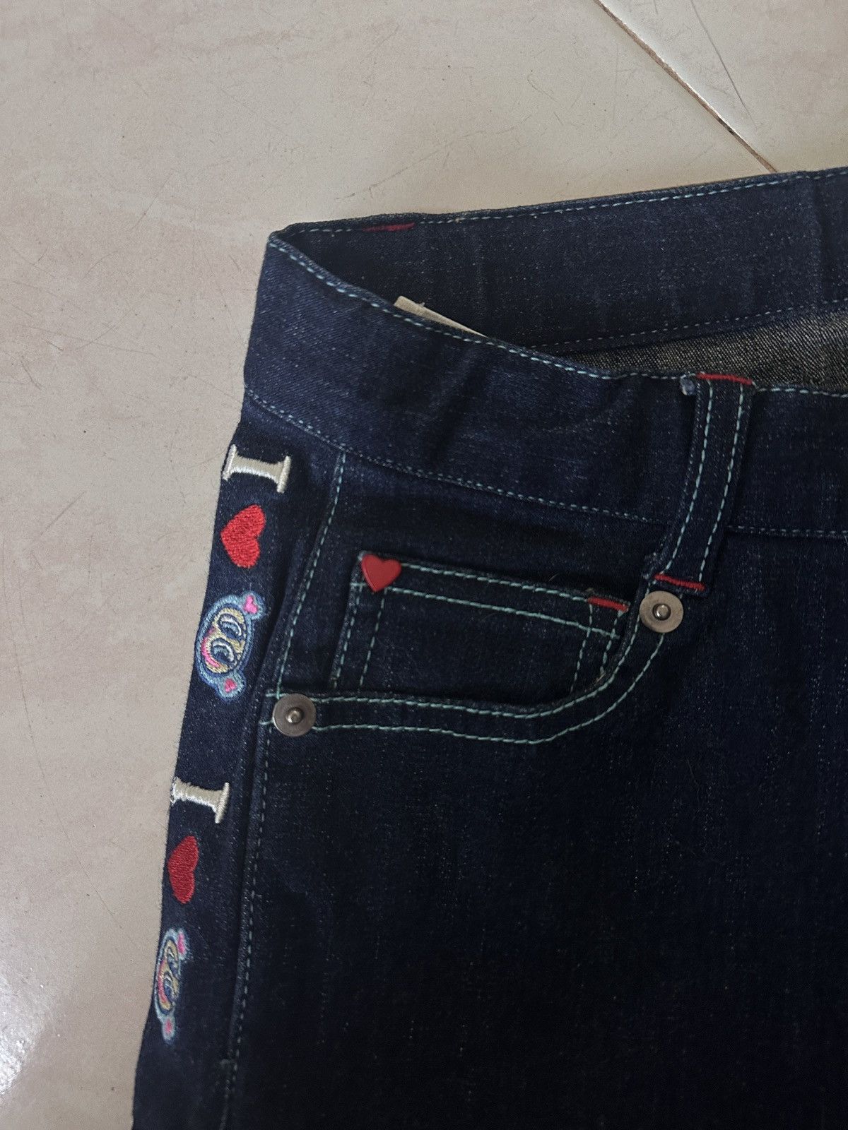 Angel Blue × Japanese Brand Angel Blue I ❤️ Angel Blue side tape jeans shorts Size 27" / US 4 / IT 40 - 4 Thumbnail