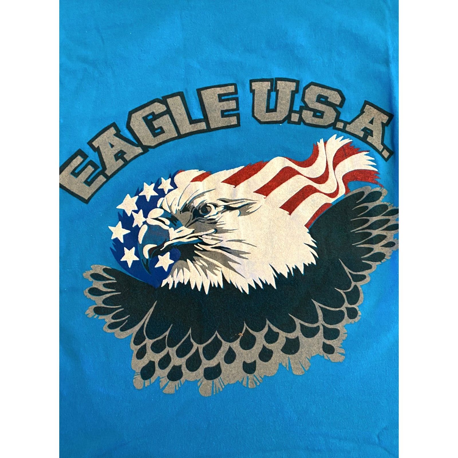 Vintage VINTAGE Single Stitch Eagle USA America Puff Paint Blue XL T-Shirt 4th Of July Mens Size US XL / EU 56 / 4 - 2 Thumbnail