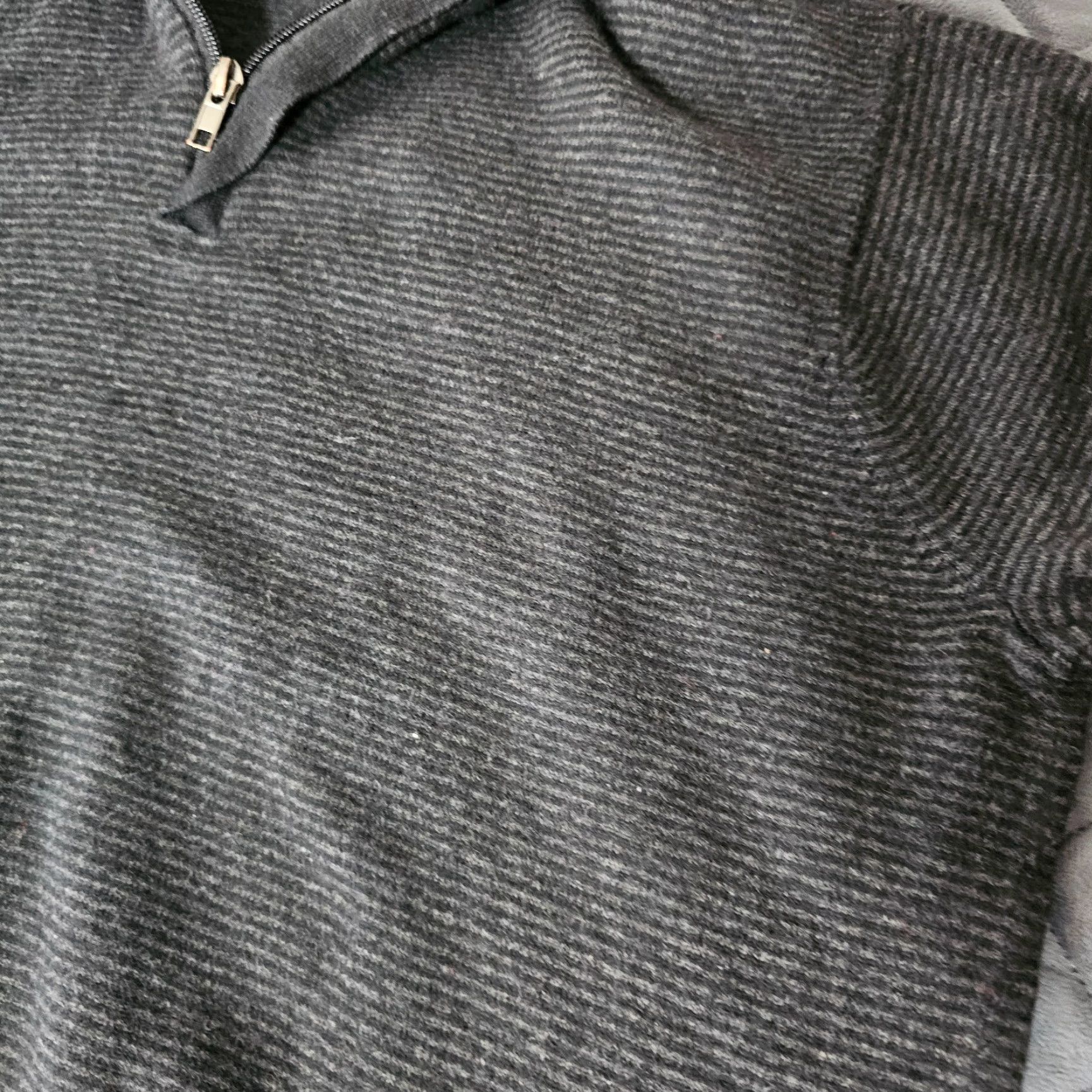 Perry Ellis Perry Ellis Men's 1/4 Zip Sweater Pullover Size L Black Stripe Warm Wool Blend Size US L / EU 52-54 / 3 - 4 Thumbnail