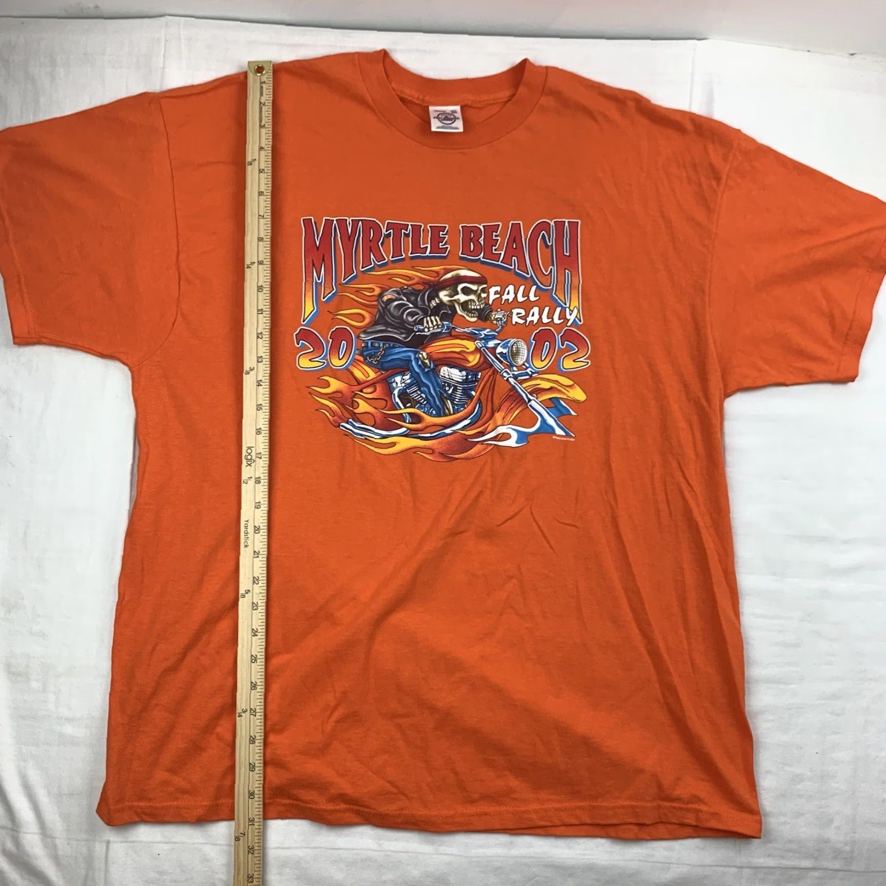 Delta VINTAGE Myrtle Beach Fall Rally 2002 Biker Shirt Adult 2XL Orange Y2K Motorcycle Shirt Mens 2XL Size US XXL / EU 58 / 5 - 4 Thumbnail