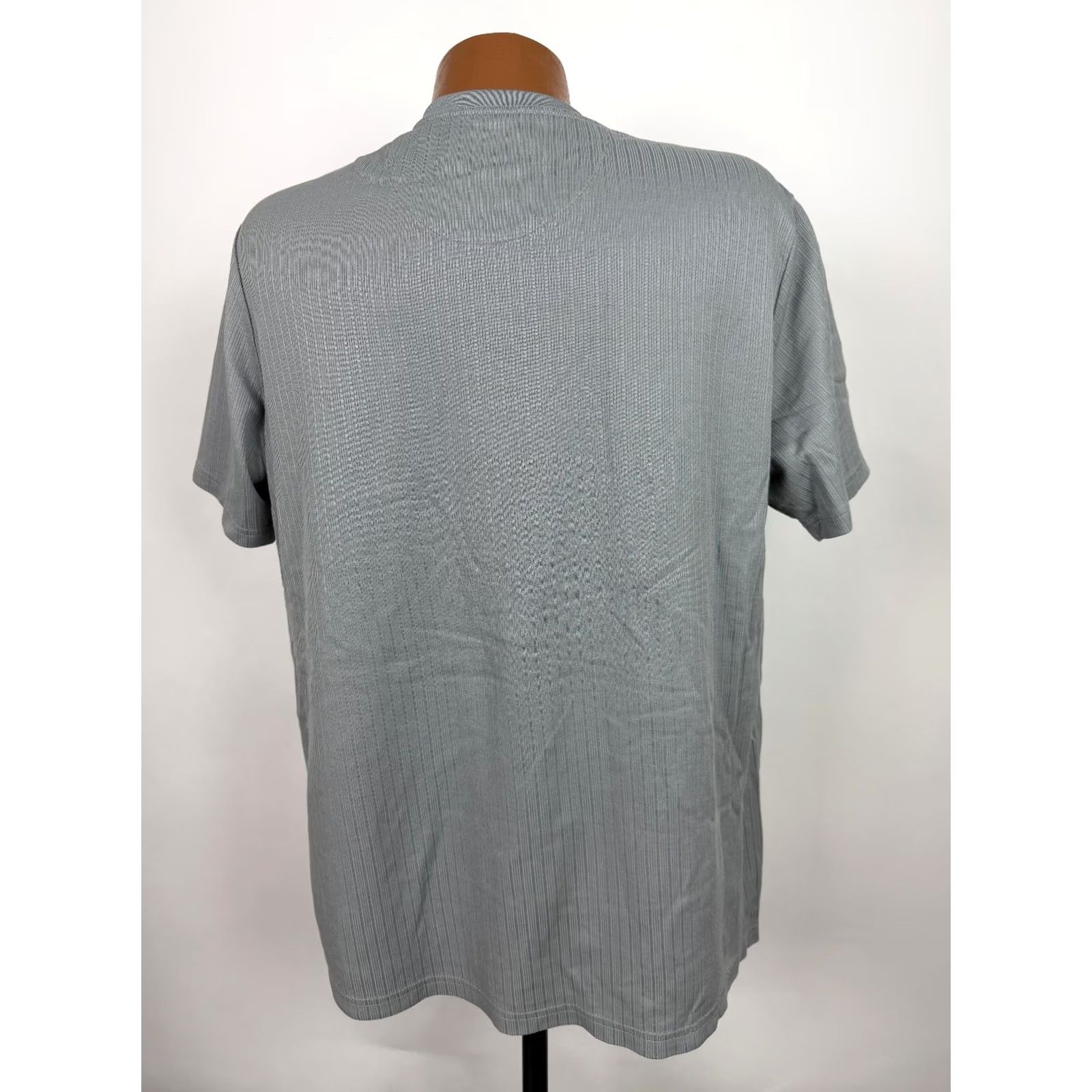 Joseph Abboud Joseph Abboud V-Neck Ribbed Shirt Men XL Gray T-Shirt Vintage 2000s Lightweight Outdoor Cotton Polyester Jersey Short Sleeve Size US XL / EU 56 / 4 - 7 Thumbnail