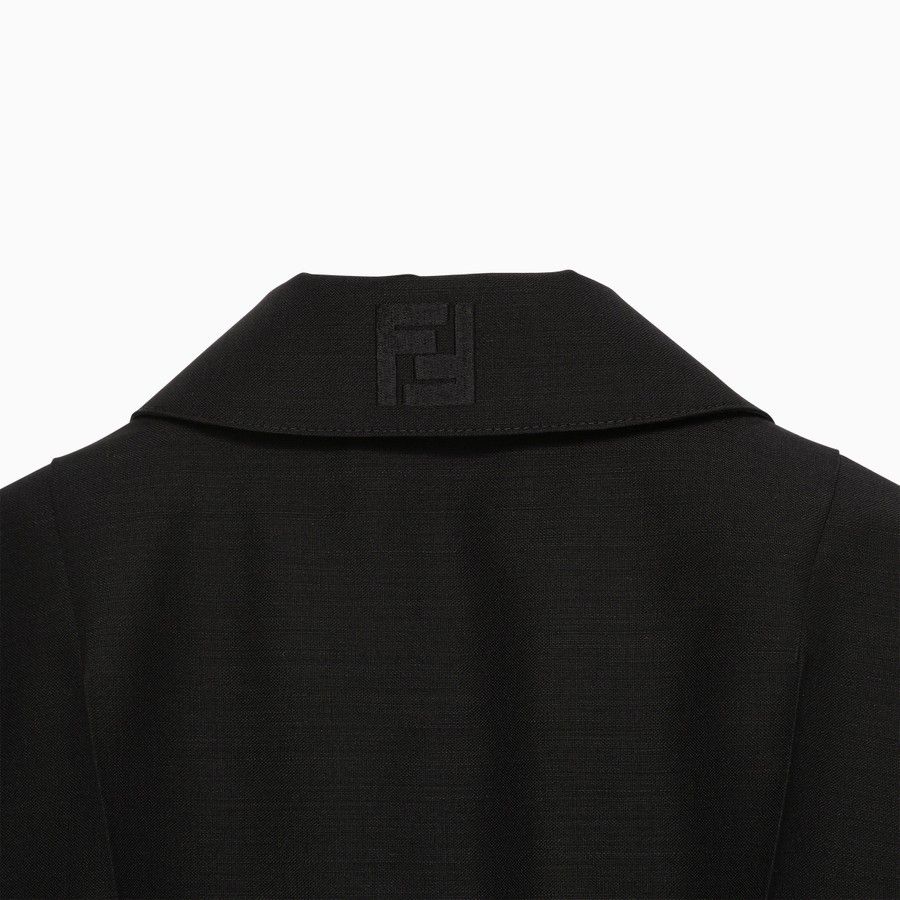 Fendi o1d2blof0824 Wool Boxy Jacket in Black Size S / US 4 / IT 40 - 4 Thumbnail