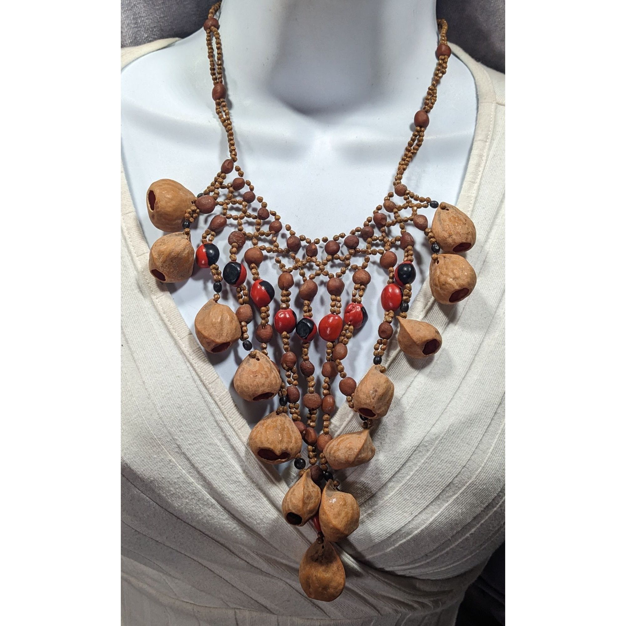 Other Vintage Bohemian Artisan Made Multi-Seed Necklace Size ONE SIZE - 2 Thumbnail