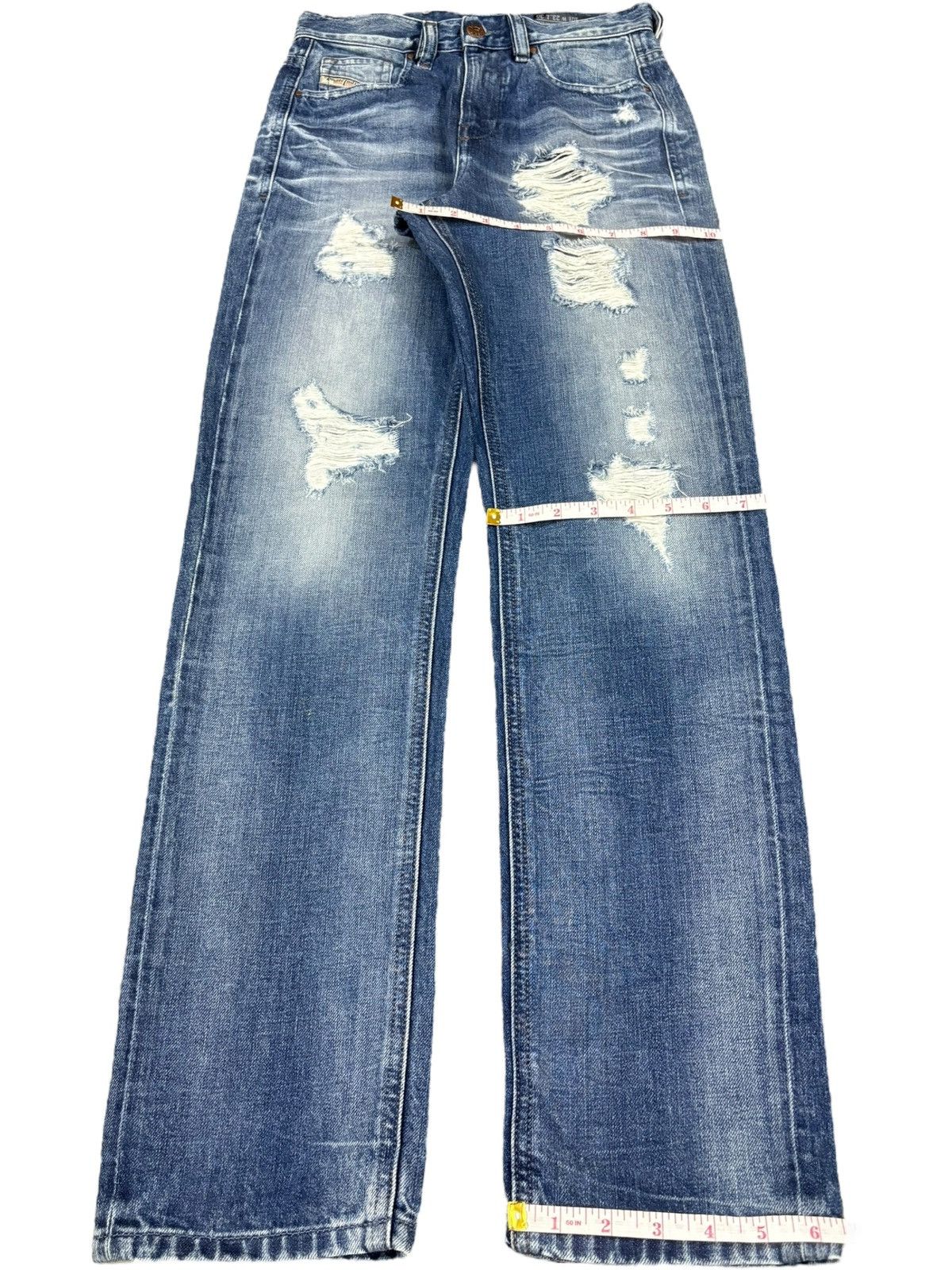 Diesel Vintage Diesel Kameron Blue Wash Distressed Jeans Size 26" / US 2 / IT 38 - 13 Thumbnail