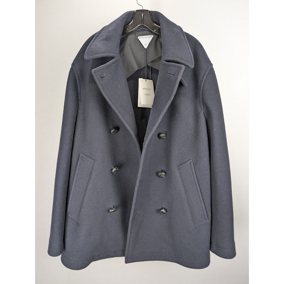 Bottega Veneta o1rshd1 Double Wool Cashmere Coat in Midnight Blue Size US L / EU 52-54 / 3 - 7 Thumbnail