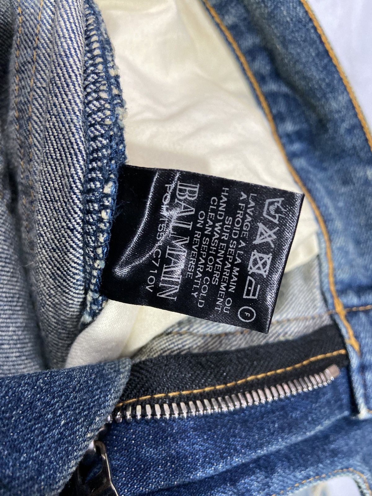 Balmain Balmain Denim Distressed Jeans moto bike Size US 31 - 9 Thumbnail