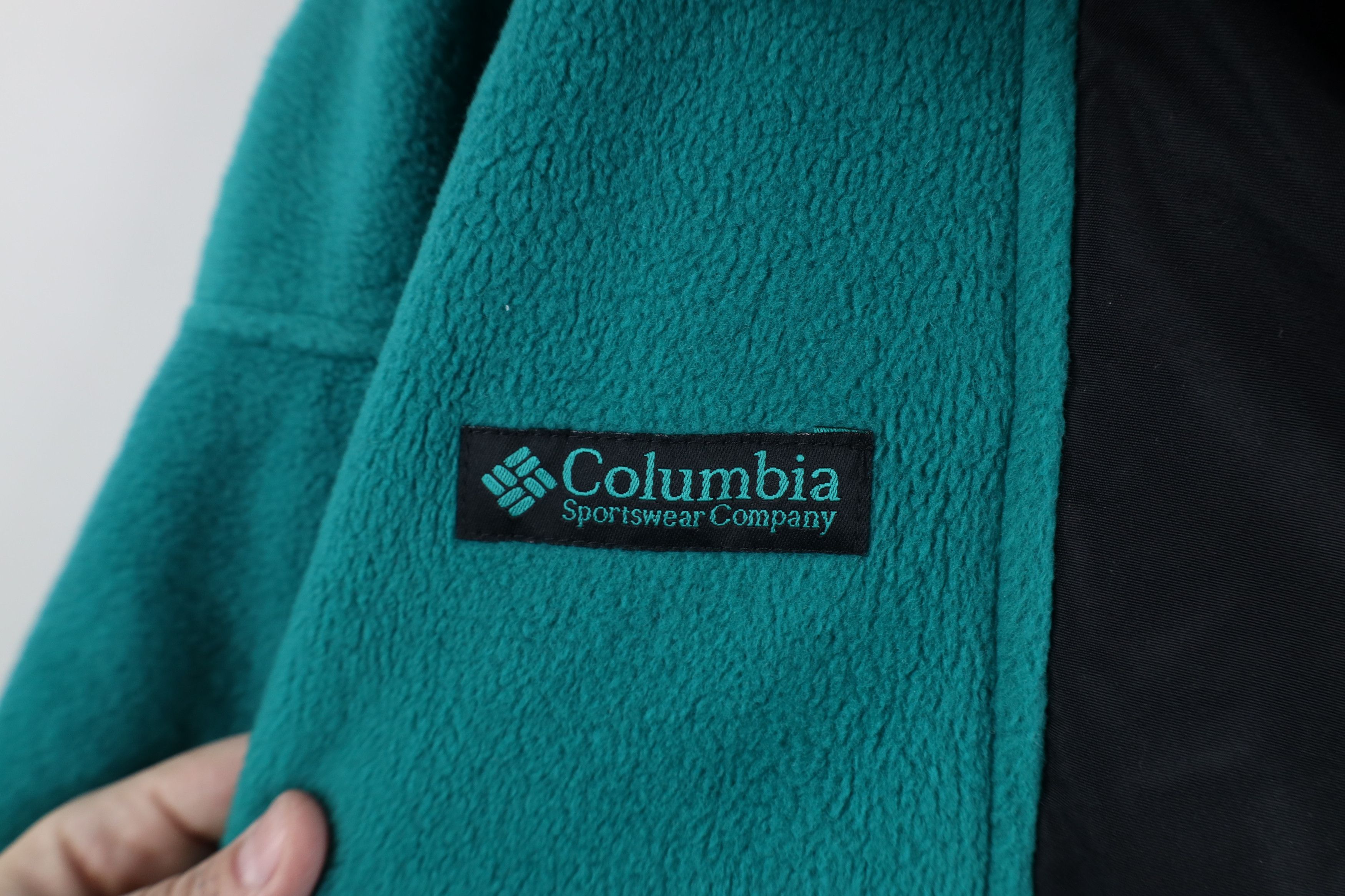 Columbia × Vintage Vintage 90s Columbia Box Logo Full Zip Fleece Jacket Teal Size US L / EU 52-54 / 3 - 7 Thumbnail