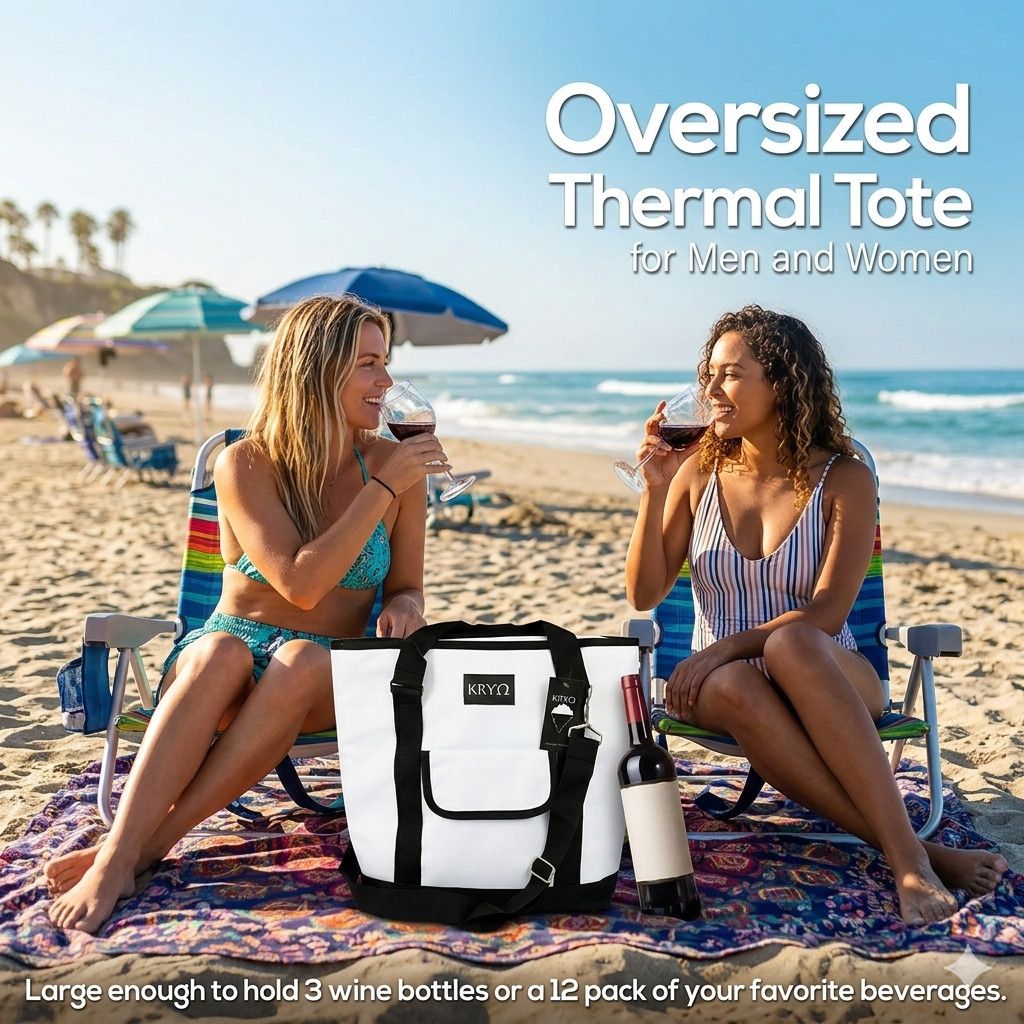 Other 2 KRYO 16x13x5" White Cooler Tote Bags Picnic Wine Lunch Size ONE SIZE - 11 Thumbnail