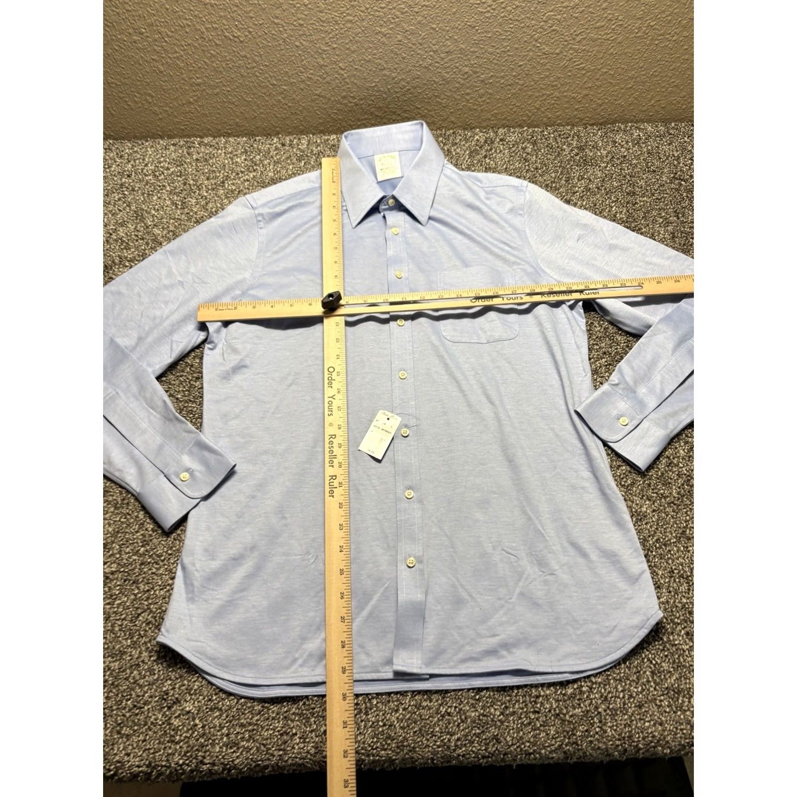 Brooks Brothers Brooks Brothers Milano Shirt Mens 16 Blue Button-Down Cotton Knit Dress Shirt Long Sleeve Size US L / EU 52-54 / 3 - 2 Thumbnail