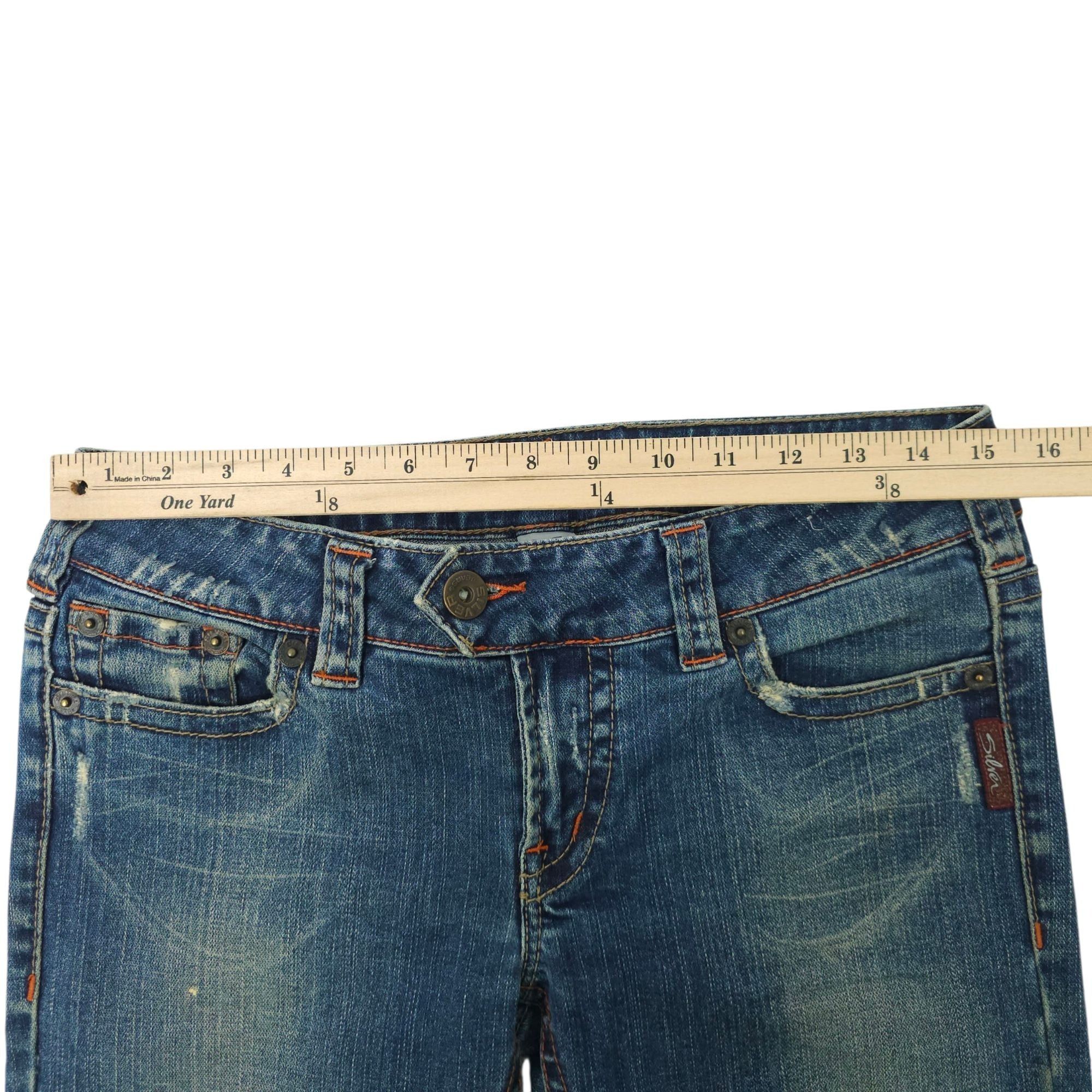 Silver Jeans Co. Silver Jeans Tuesday Flare Denim READ Womens 30x30.5 Low Ris Size 31" - 3 Thumbnail