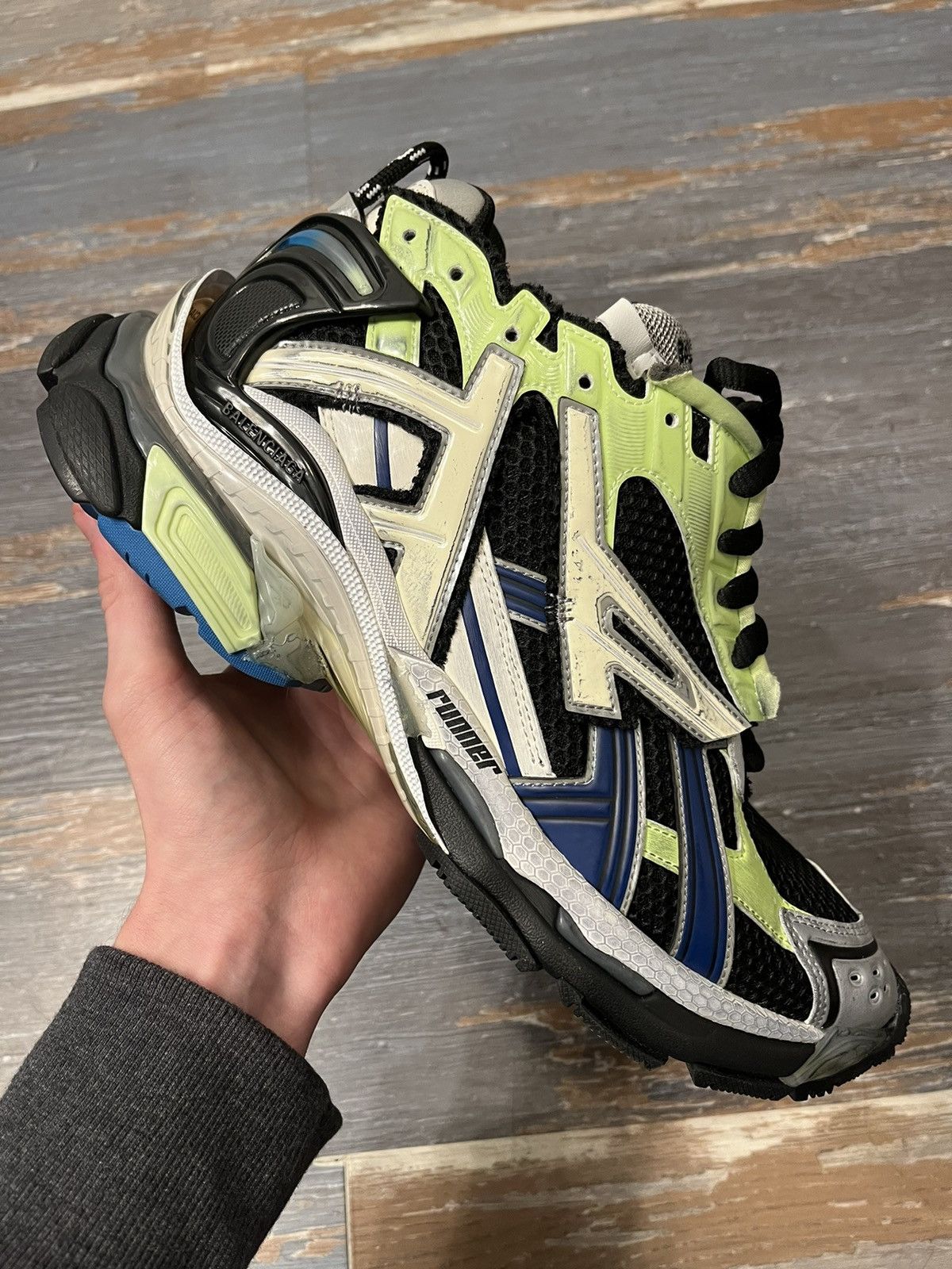 Pre-owned Balenciaga Runner Blue Green Shoes In Blue/green ModeSens