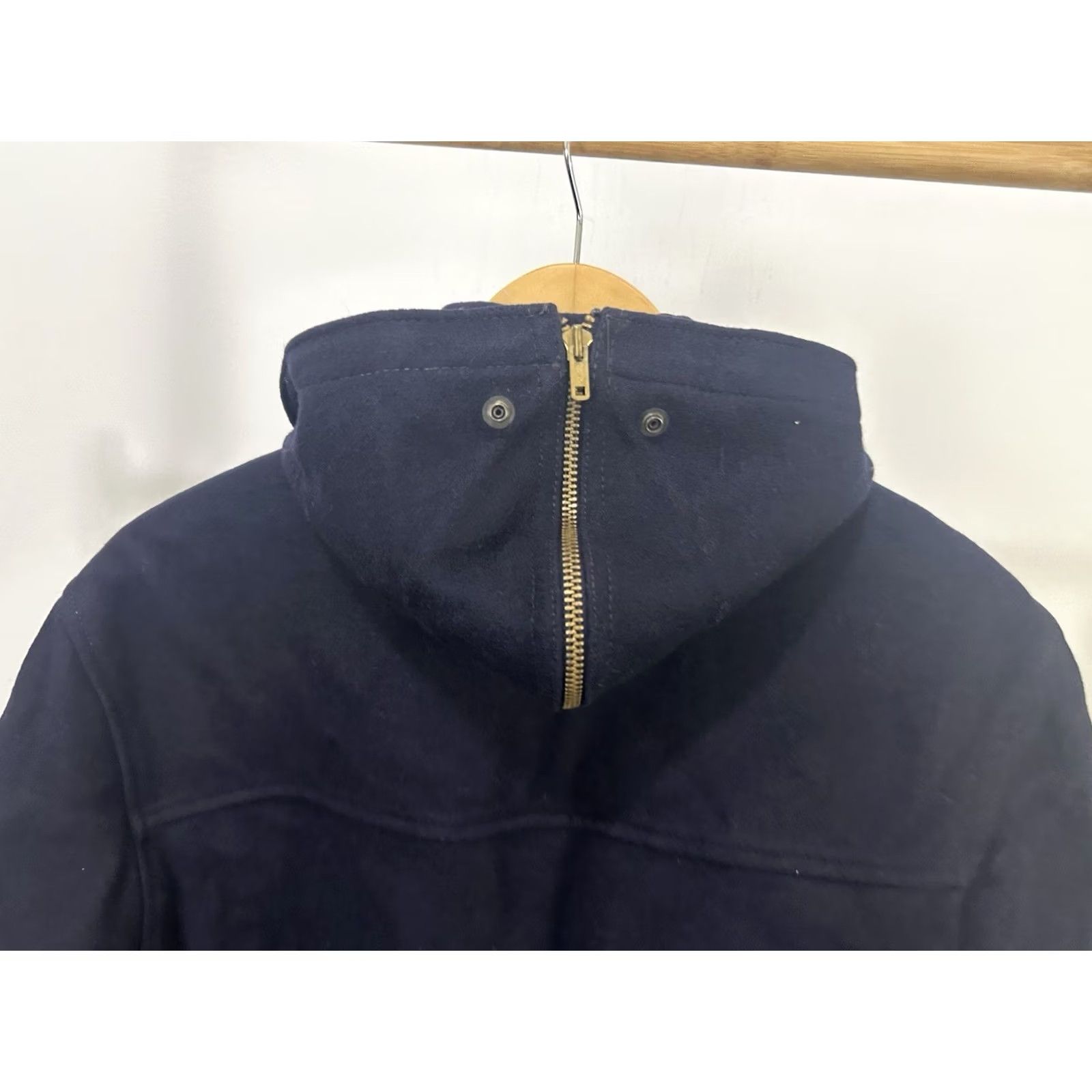 Vintage VTG Andhurst Plaid Lined Hooded Wool Split Zip Mackinaw Jacket 44 Navy Blue Mens Wool Jacket Size US S / EU 44-46 / 1 - 6 Thumbnail