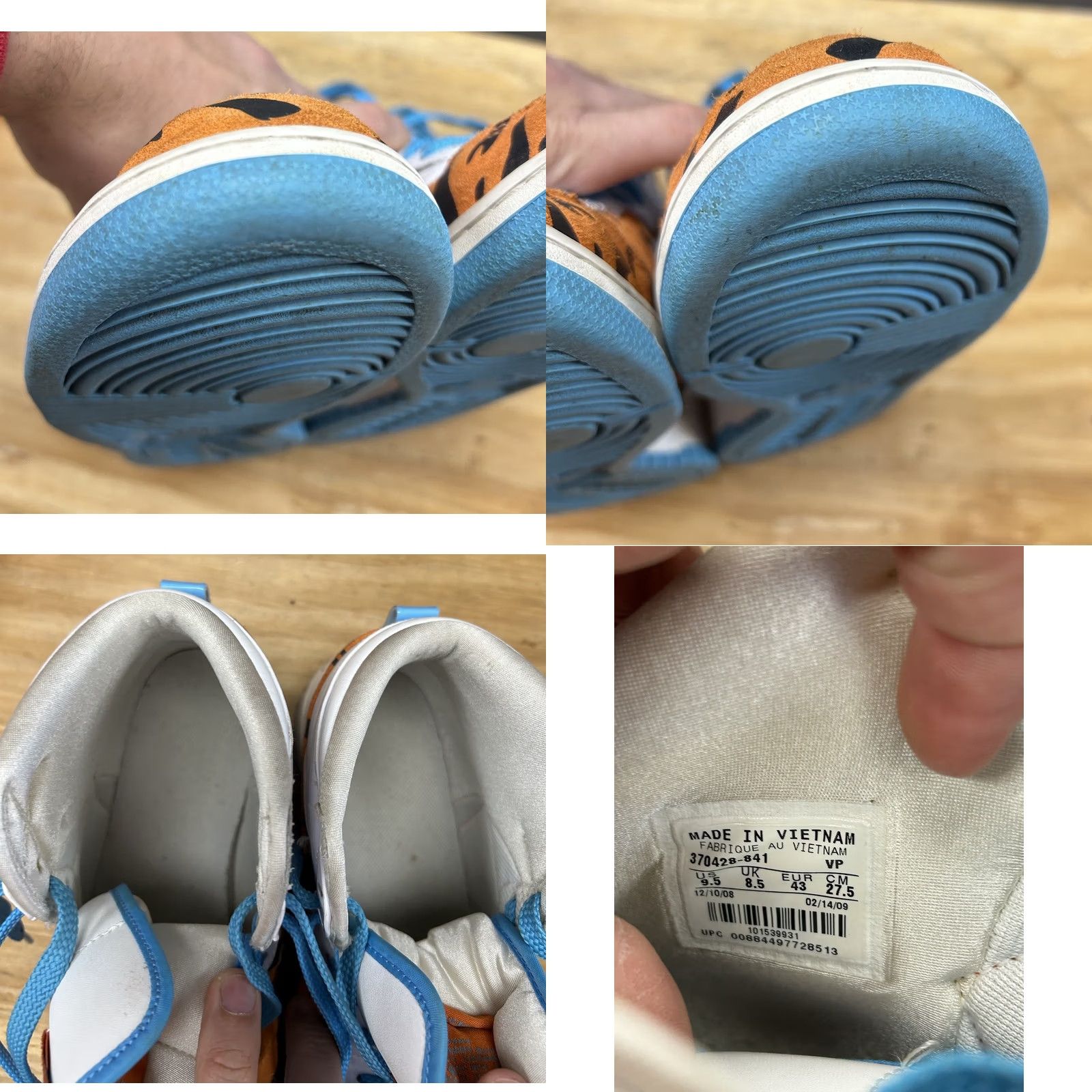 Nike VINTAGE Nike Big Nike High QK Fred Flintstone Sneakers Men 9.5 White 2009 Size US 9 / EU 42 - 11 Thumbnail