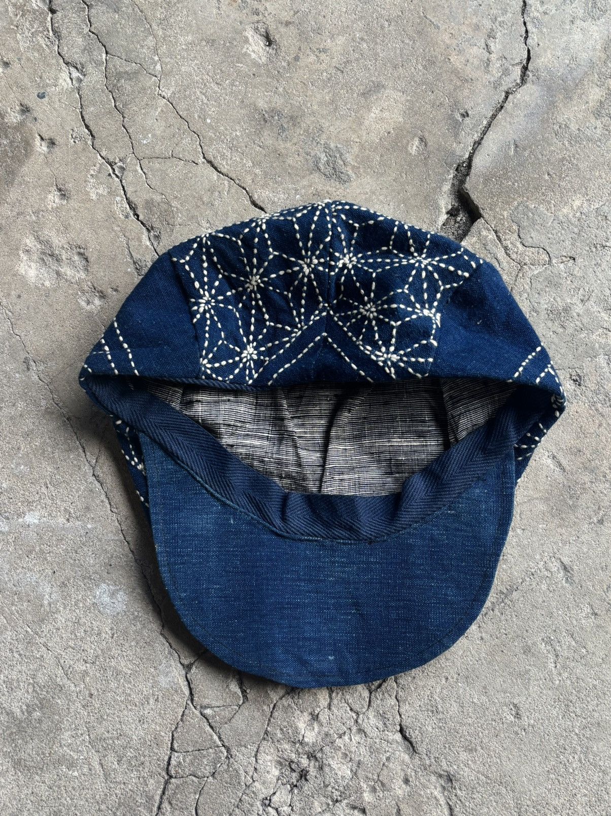 Japanese Brand Sashiko Denim Beret Hat 1 of 1 Size ONE SIZE - 3 Thumbnail