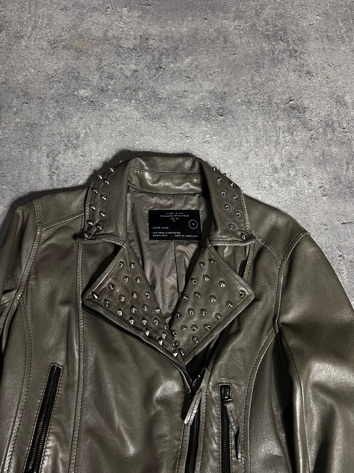 Allsaints Rare AllSaints Biker Leather Jacket with Studs Archive SS09 Size S / US 4 / IT 40 - 2 Preview