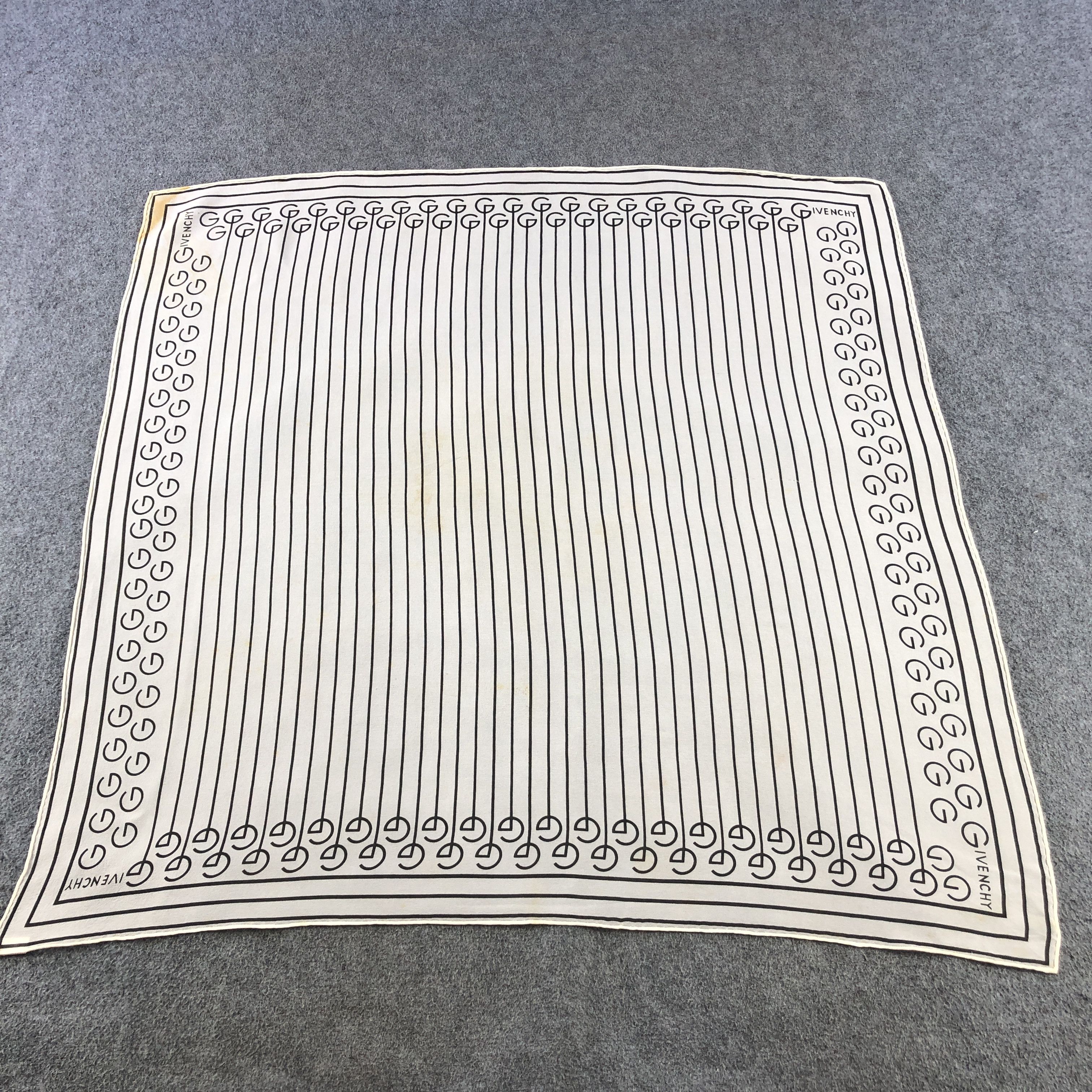 Givenchy Vintage Givenchy Monogram Hand Rolled Silk Scarf M1304 Size ONE SIZE - 2 Thumbnail